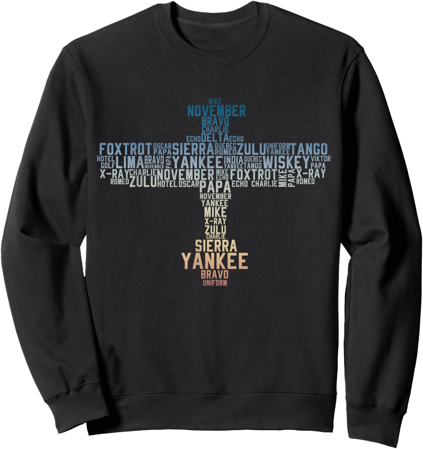 Phonetic alphabet airplane pilot Sweatshirt - Sweatshirt | Black