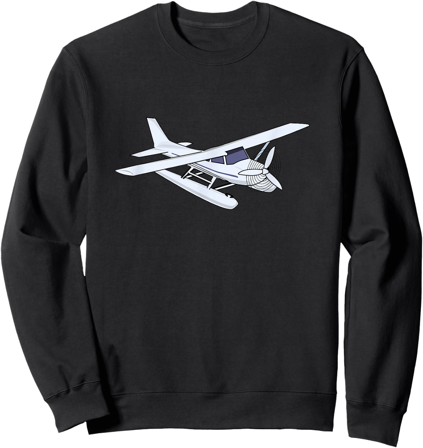 Float Plane Aeroplane Aviation Sweatshirt - Sweatshirt | Black