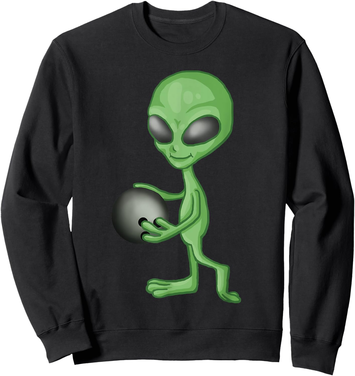 Alien Bowling Funny Bowler Sweatshirt - Sweatshirt | Black