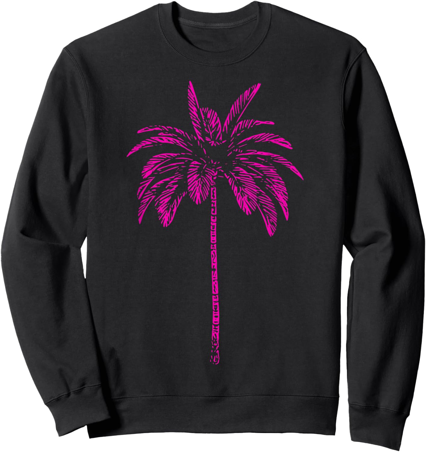 Pink Palm Beachwear Beach Outfit Surfing Retro Palm Tree Sweatshirt - Sweatshirt | Black
