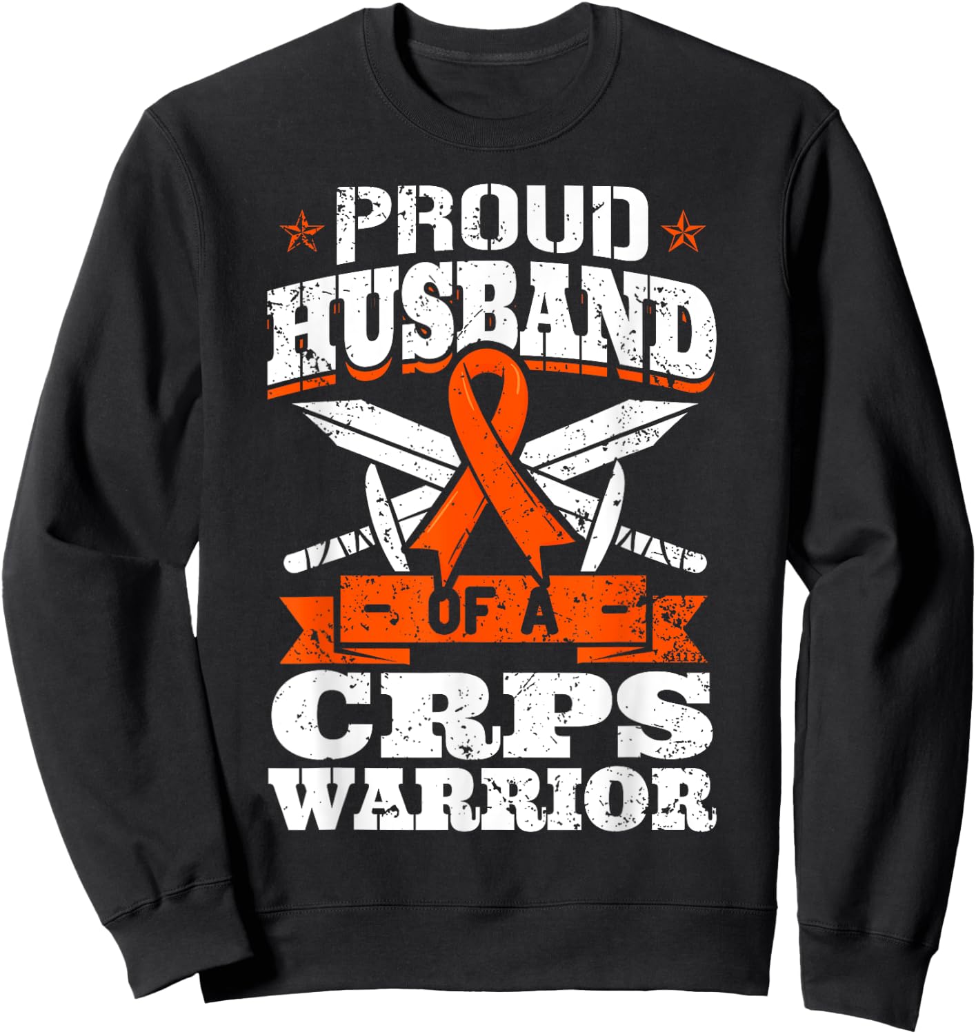 Proud Husband Of A CRPS Warrior RSD Awareness Ribbon RND Sweatshirt - Sweatshirt | Black