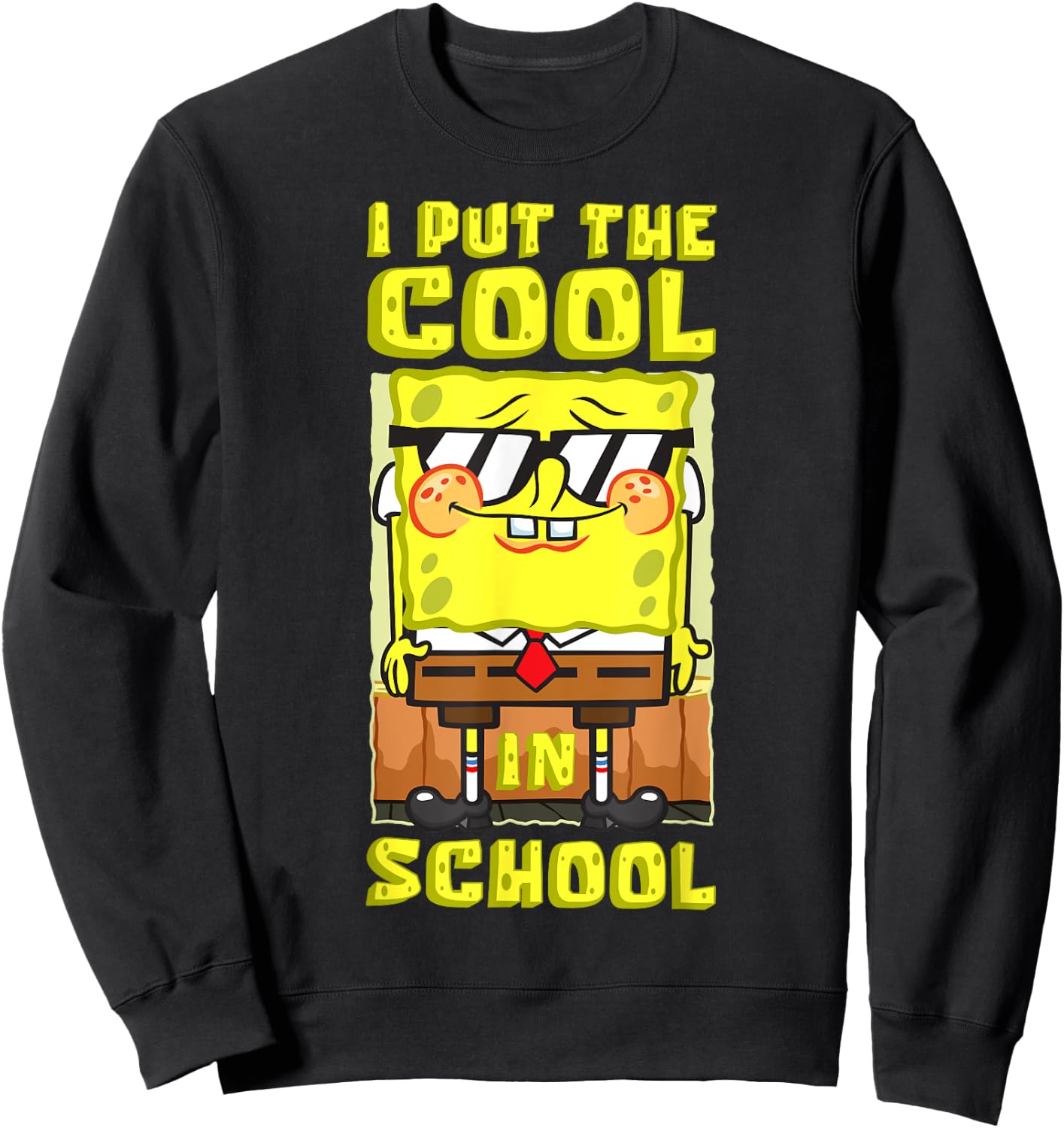 Mademark x SpongeBob SquarePants - SpongeBob Back To School I Put The Cool In School Boys Gift Sweatshirt - Sweatshirt | Black