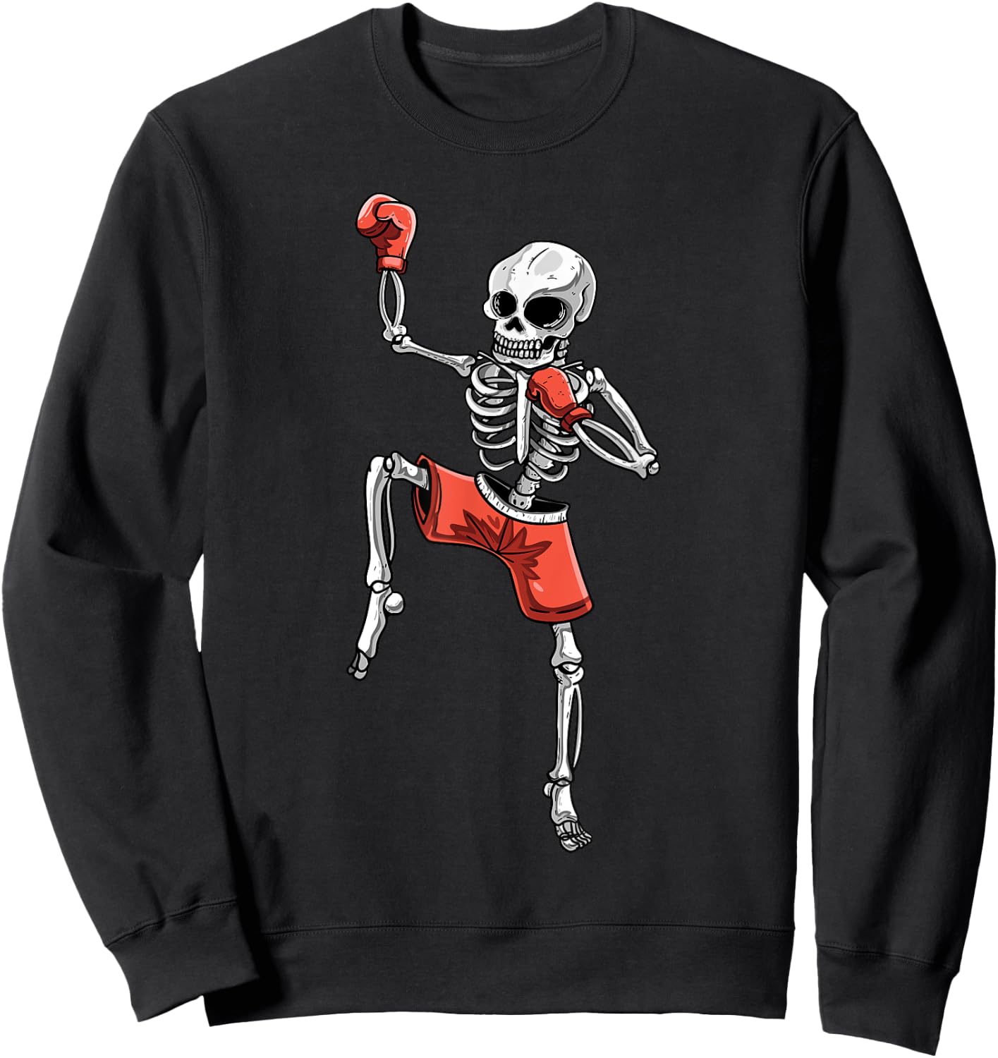 Skeleton Muay Thai Halloween Kickboxing MMA Fighter Costume Sweatshirt - Sweatshirt | Black