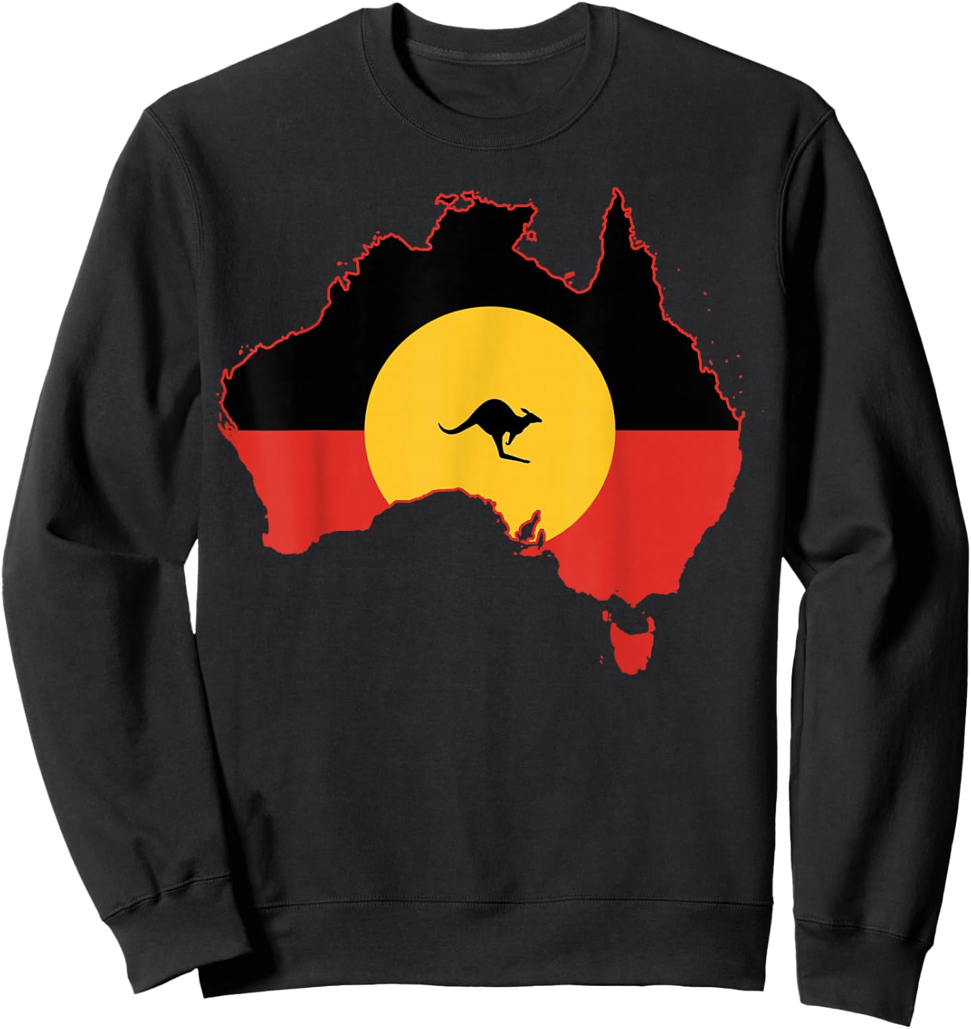 Aboriginal Flag T Shirt Australia Flag Gift Aussie Sweatshirt - Sweatshirt | Black