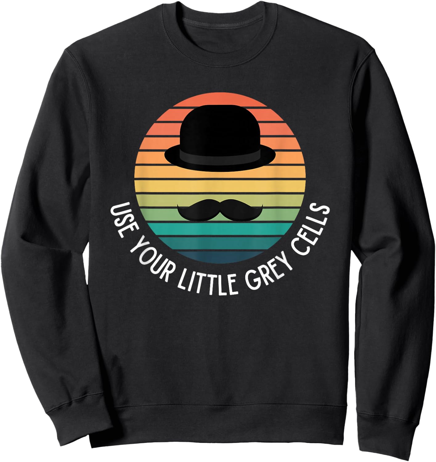 ELDA DESIGN Poirot Use Your Little Grey Cells - -Kids, Black, Small Sweatshirt - Sweatshirt | Black