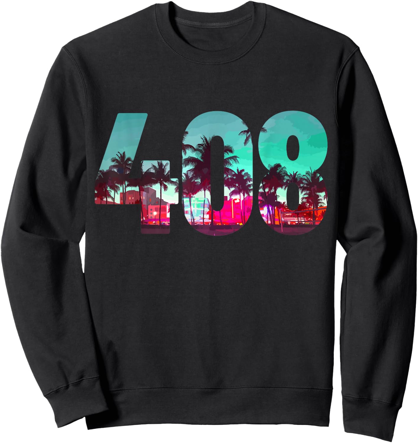 San Jose California Area Code 408 Vintage Retro Sweatshirt - Sweatshirt | Black
