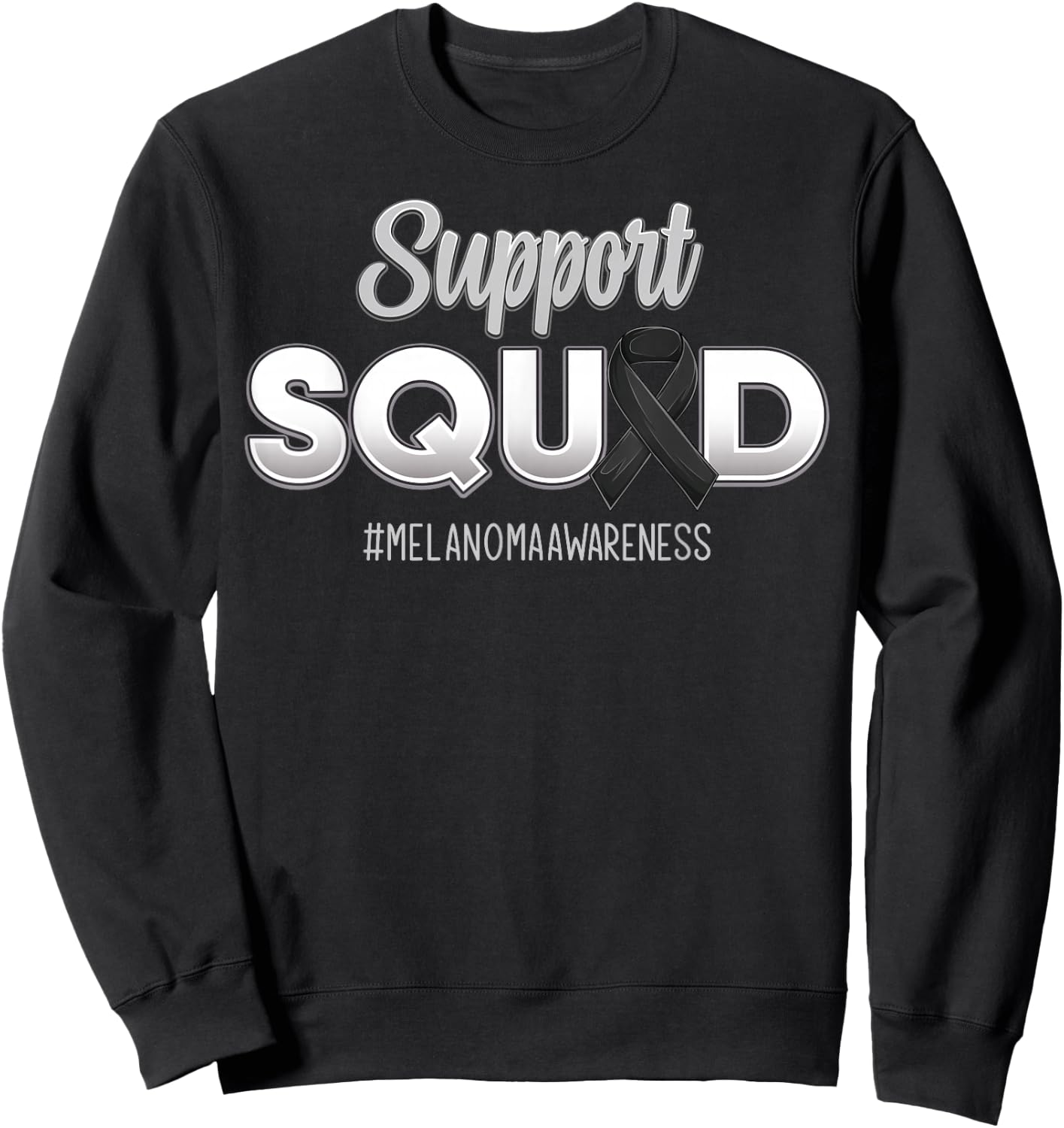 Support Squad Melanoma Awareness Hope Strong Women Sweatshirt - Sweatshirt | Black
