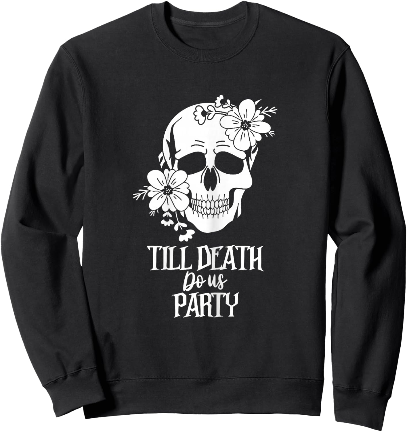 Bride or Die Skull Halloween Gothic Style Bachelorette Party Sweatshirt - Sweatshirt | Black
