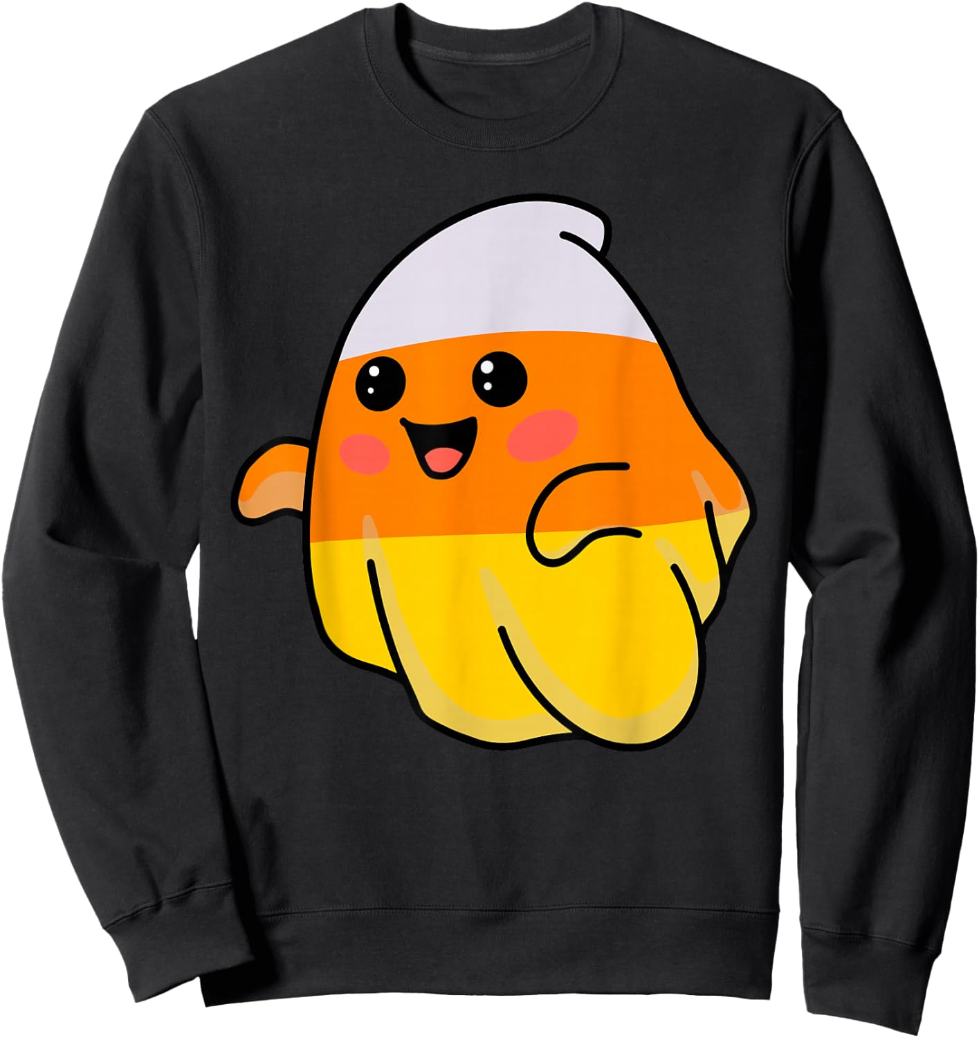 Candy Corn Ghost Costume Funny Lazy Halloween Cute Ghostie Sweatshirt - Sweatshirt | Black
