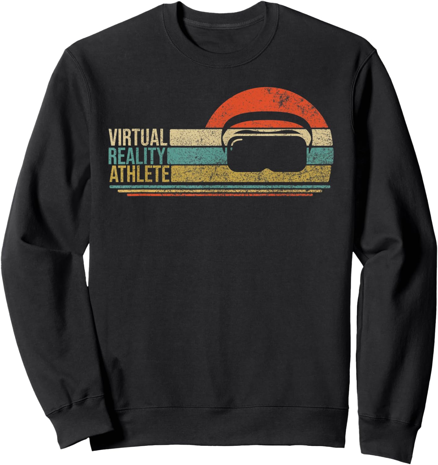 Virtual Reality Athlete VR Vintage Retro Video Gamer Gaming Sweatshirt - Sweatshirt | Black