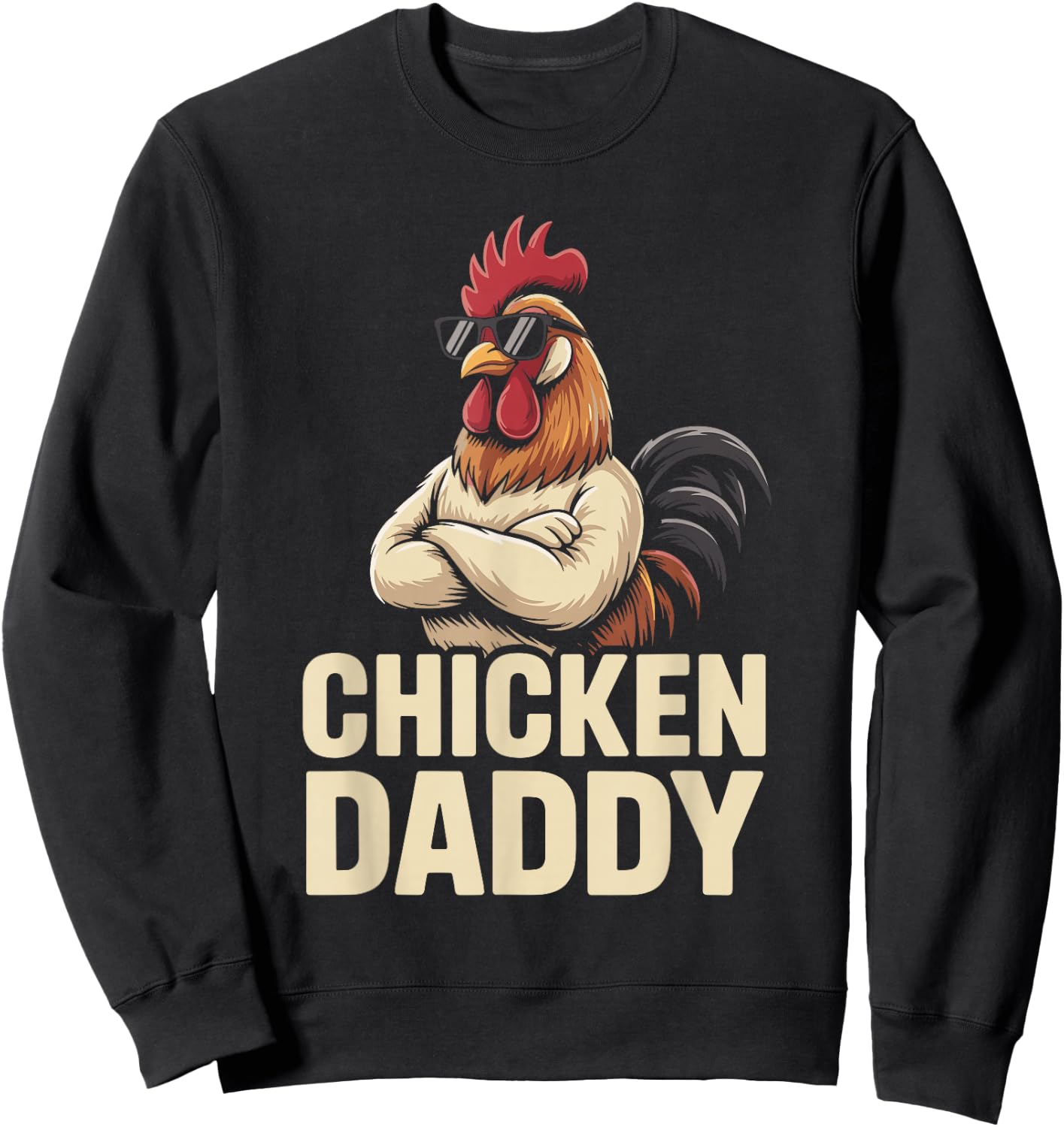 Chicken Daddy Vintage Poultry Farmer Funny Fathers Day Men Sweatshirt - Sweatshirt | Black