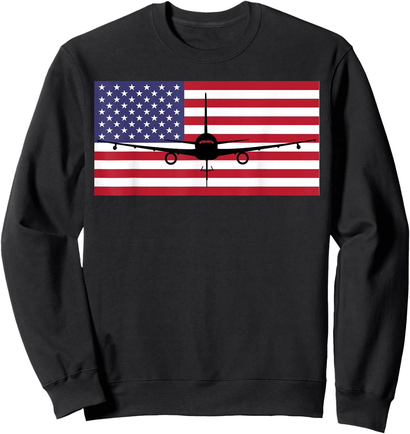 KC46 Pegasus Air Force Pilot- American Flag Funny Aviation Sweatshirt - Sweatshirt | Black