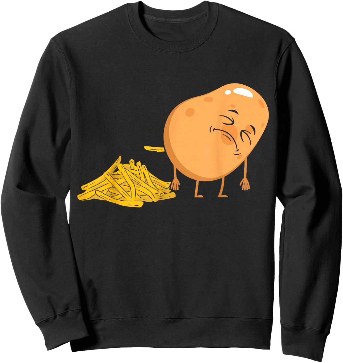 Pooping Potato French Friens Potato Lover Tater Tots Sweatshirt - Sweatshirt | Black