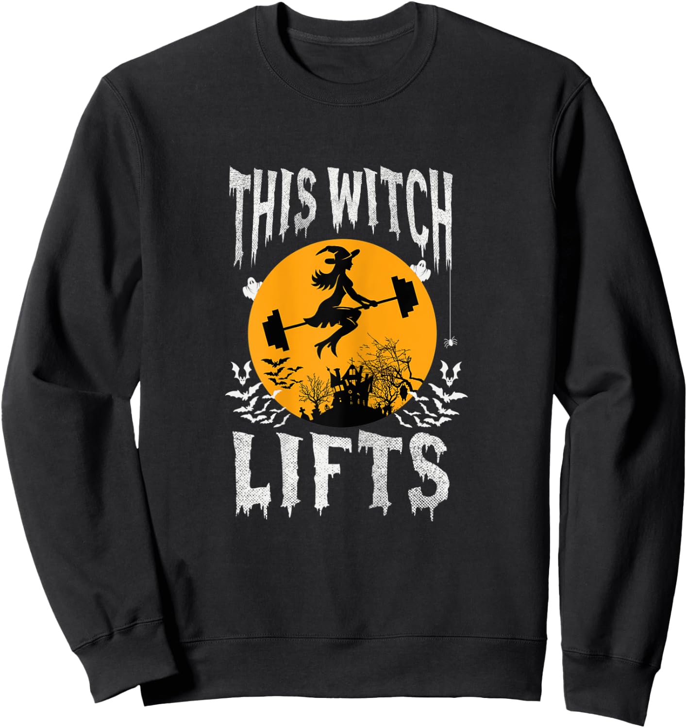 This Witch Lifts Funny Halloween Lifting Sweatshirt - Sweatshirt | Black