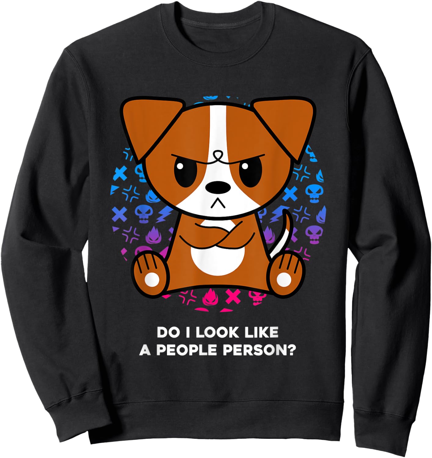 Do I Look Like A People Person Grumpy Jack Russell Terrier Sweatshirt - Sweatshirt | Black