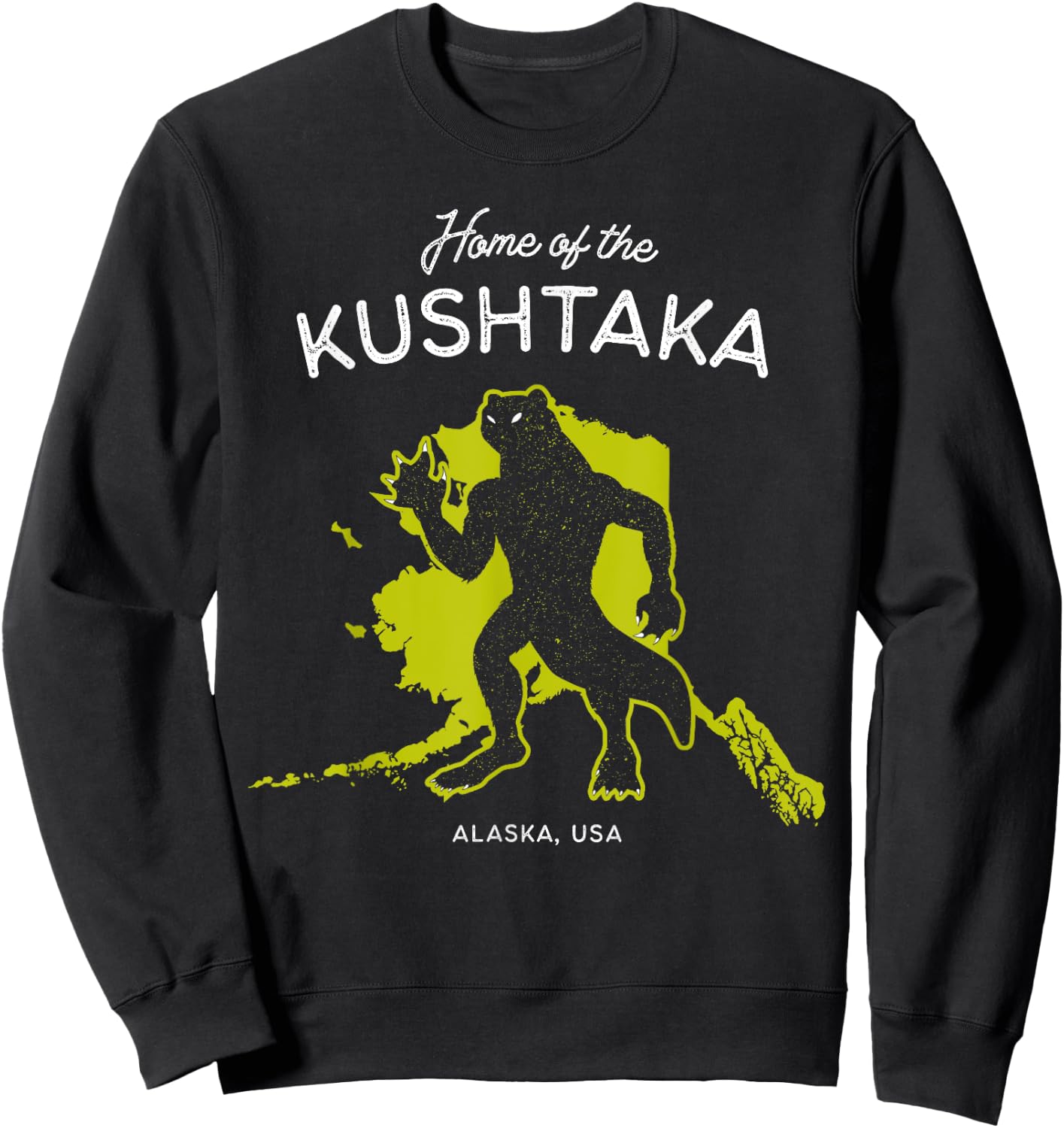 Home of the Kushtaka Otter Man - Alaska, USA Cryptid Sweatshirt - Sweatshirt | Black