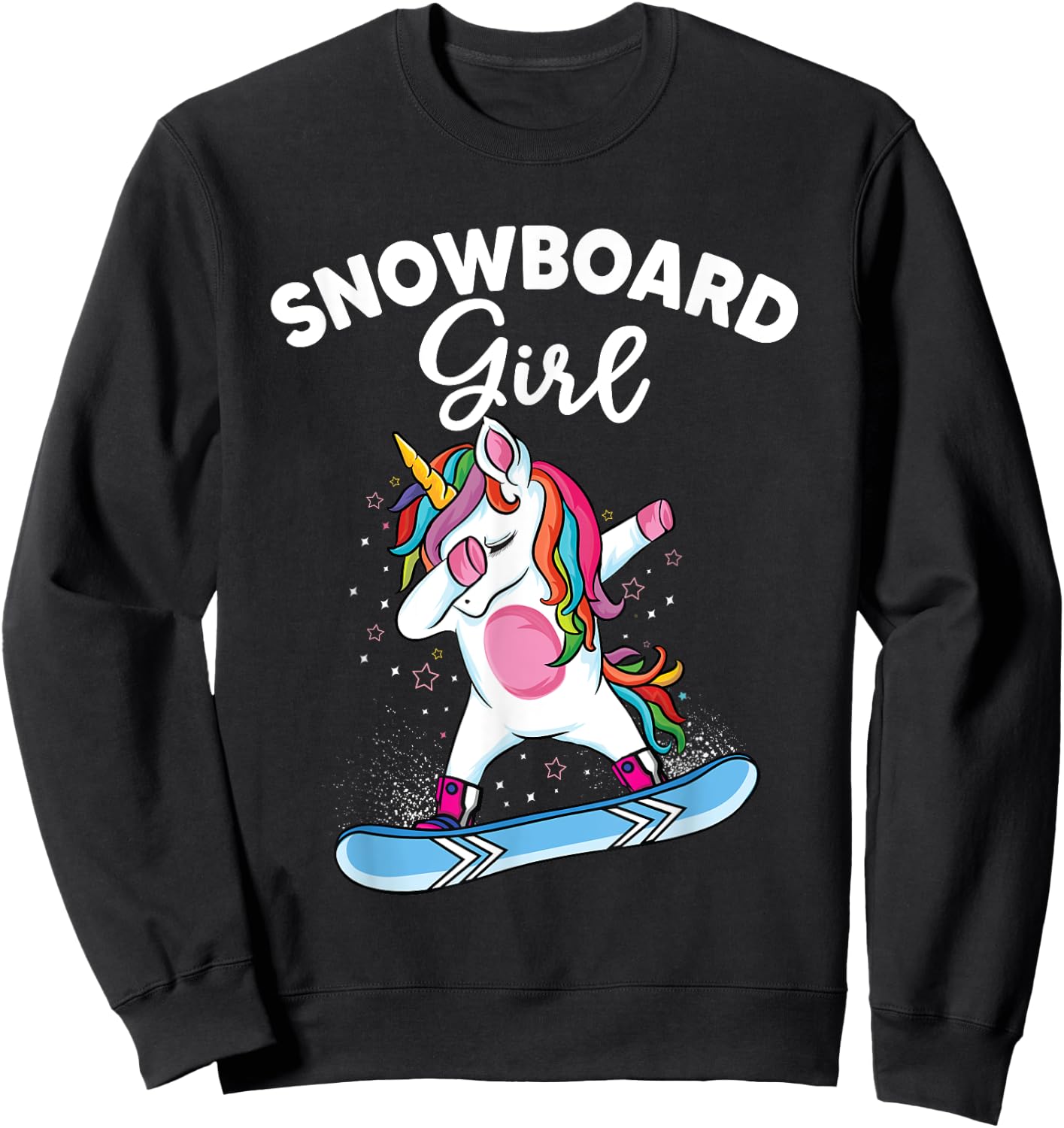 unicorn Snowboarding Skiing Dabbing unicorn Snowboard girl Sweatshirt - Sweatshirt | Black