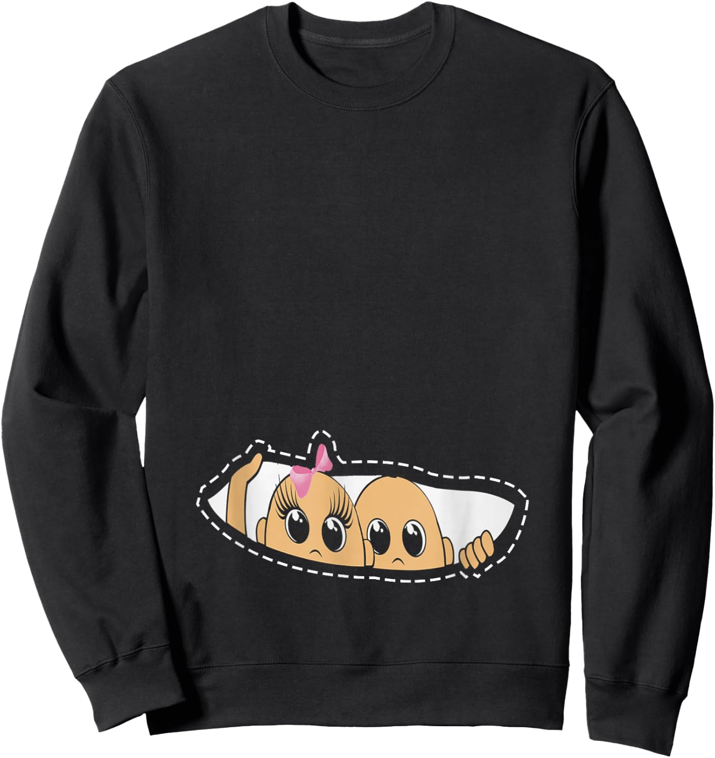 Twin Pregnancy Peeking Boy And Girl Mom To Be Gifts Sweatshirt - Sweatshirt | Black