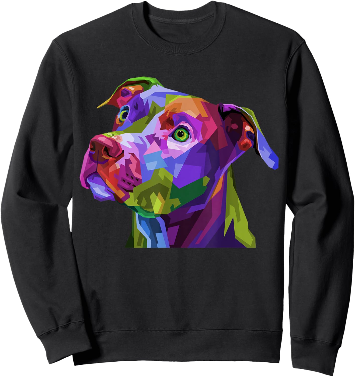 American Pitbull Terrier Pop Art Portrait for Dog Owners Sweatshirt - Sweatshirt | Black