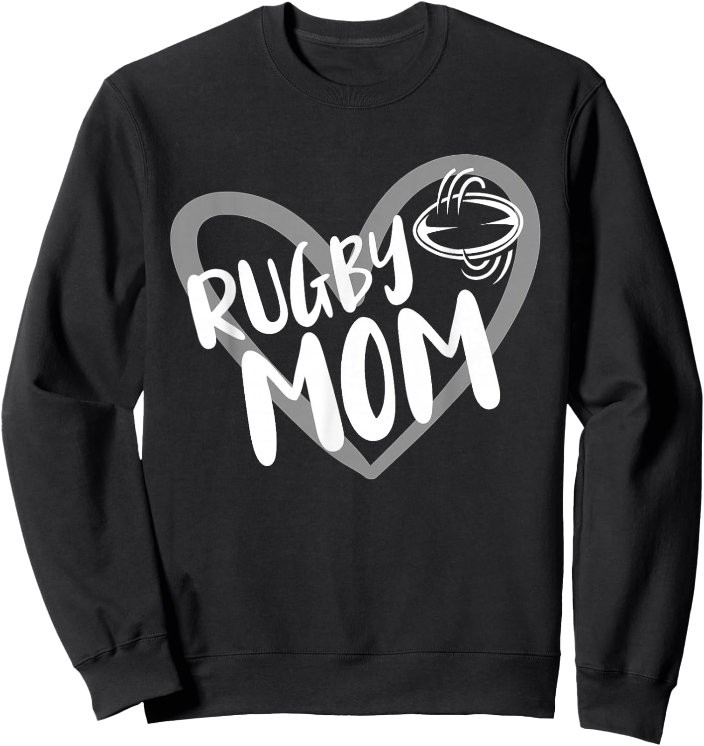 Rugby Mom Heart Sweatshirt - Sweatshirt | Black