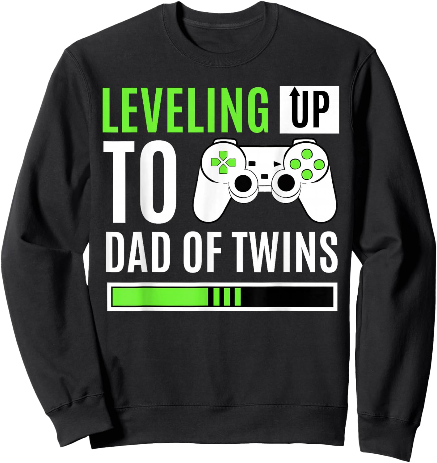 Leveling Up to Dad of Twins Gaming Gender Reveal Celebration Small Sweatshirt - Sweatshirt | Black