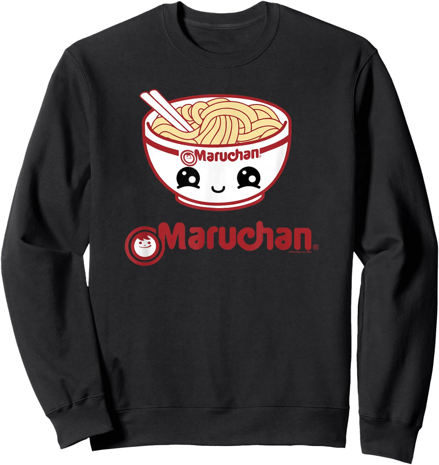 Maruchan Cute Noodle Bowl Face Logo Small Sweatshirt - Sweatshirt | Black