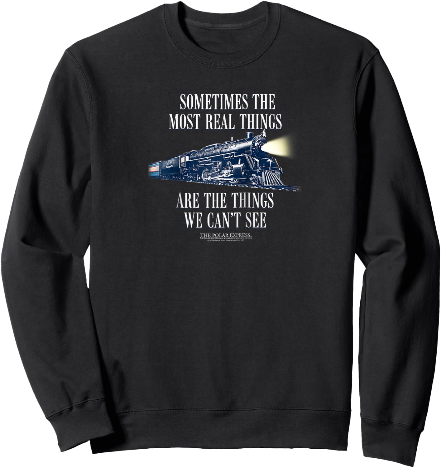 Polar Express Train Raglan Baseball Sweatshirt - Sweatshirt | Black