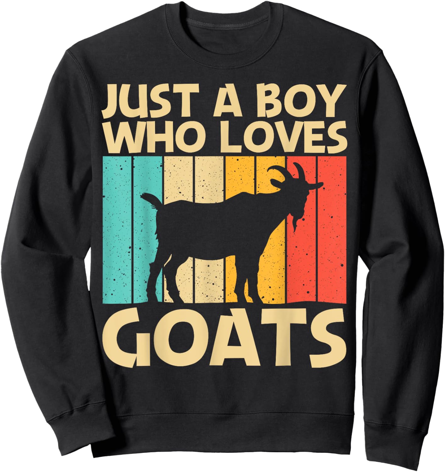 Cool Goat Design For Boys Kids Goat Farmer Farming Lovers Sweatshirt - Sweatshirt | Black
