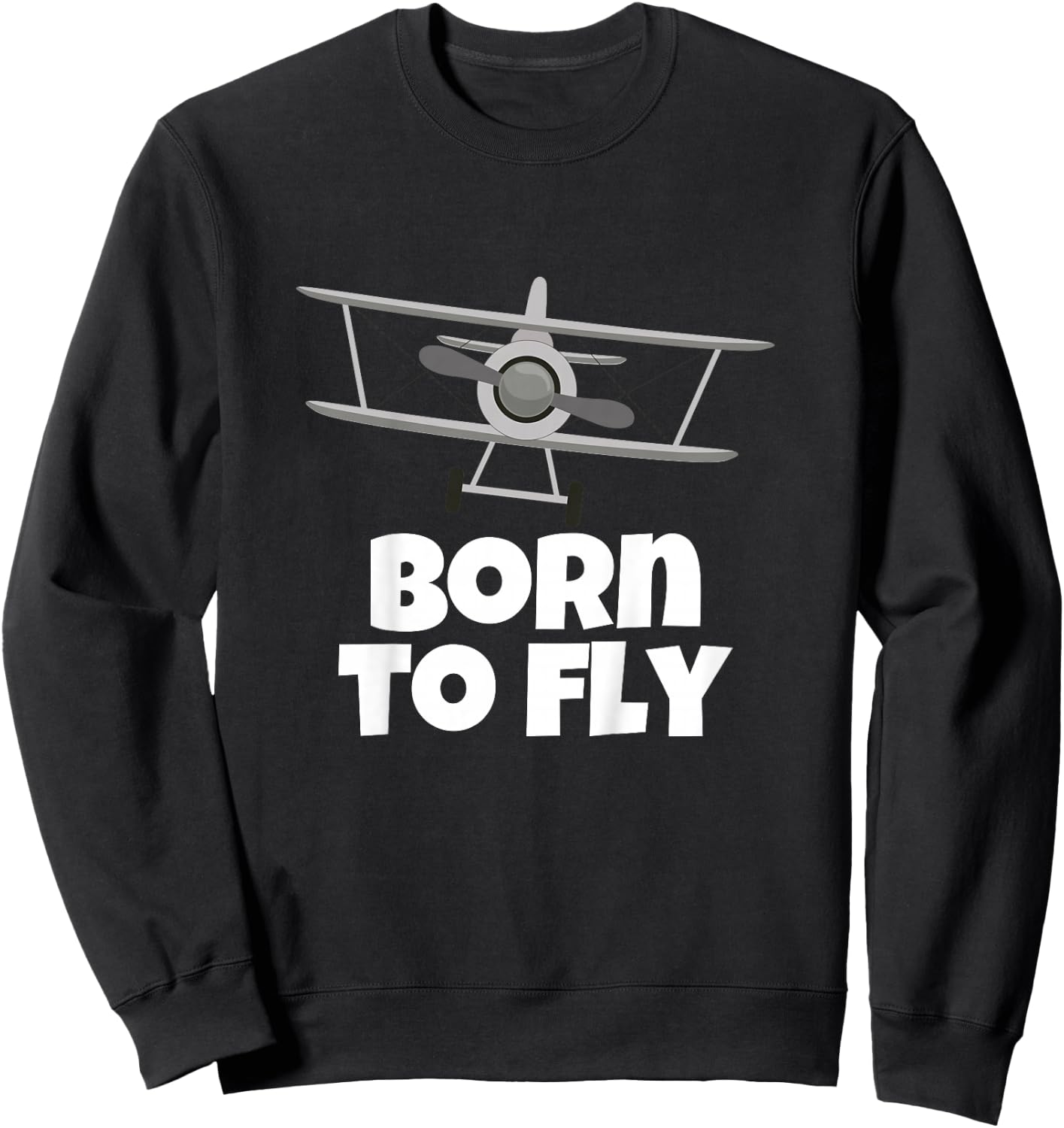 Born to Fly Airplane Pilot Sweatshirt - Sweatshirt | Black