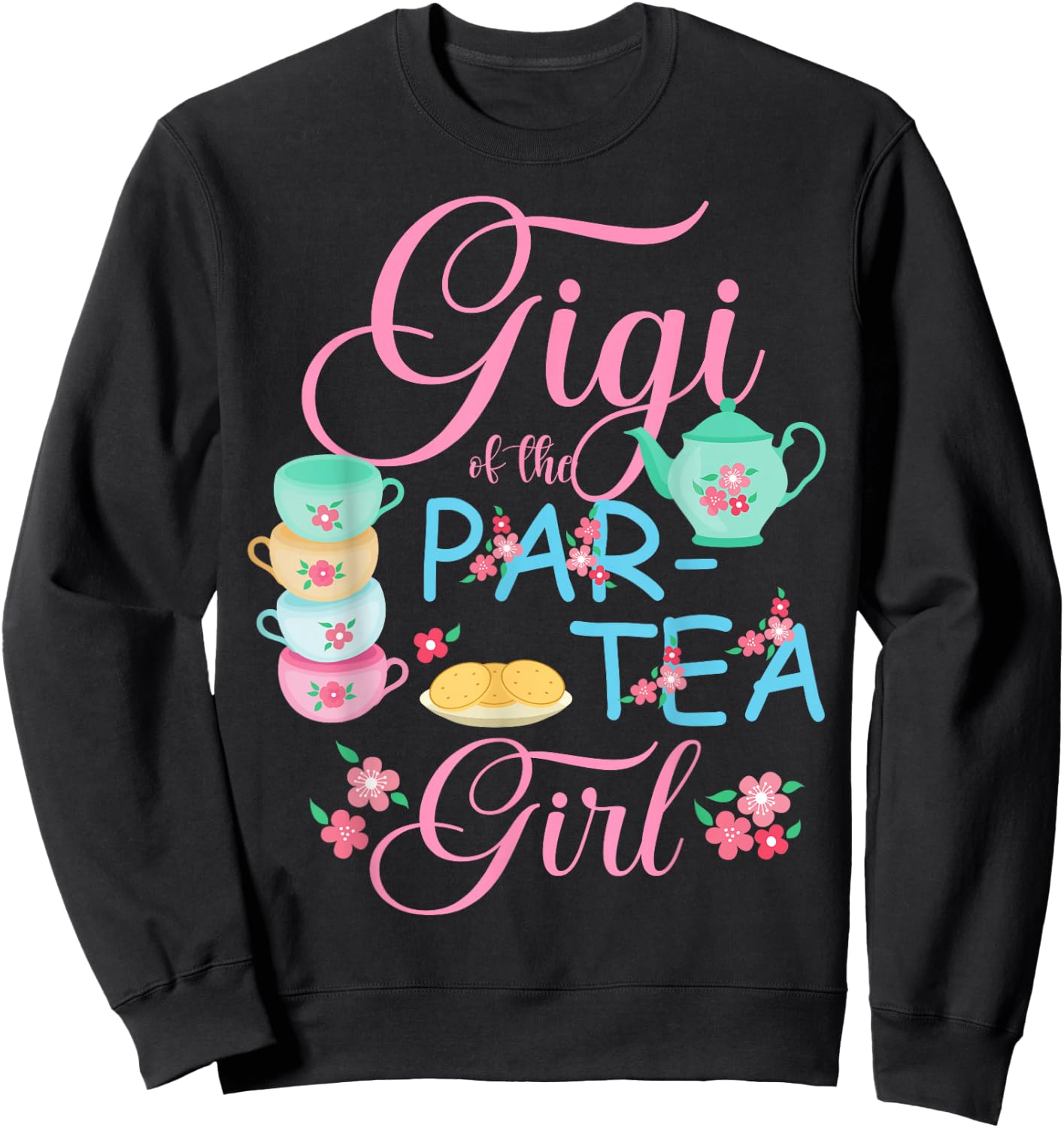 Gigi of The Par-Tea Girl Time to Par Tea Matching Family Sweatshirt - Sweatshirt | Black