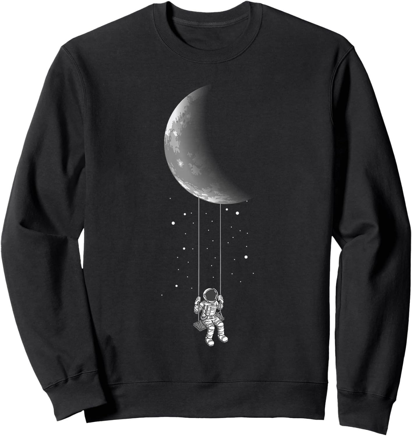 Moon Swing - Stars Galaxy Astronaut Universe Space Sweatshirt - Sweatshirt | Black