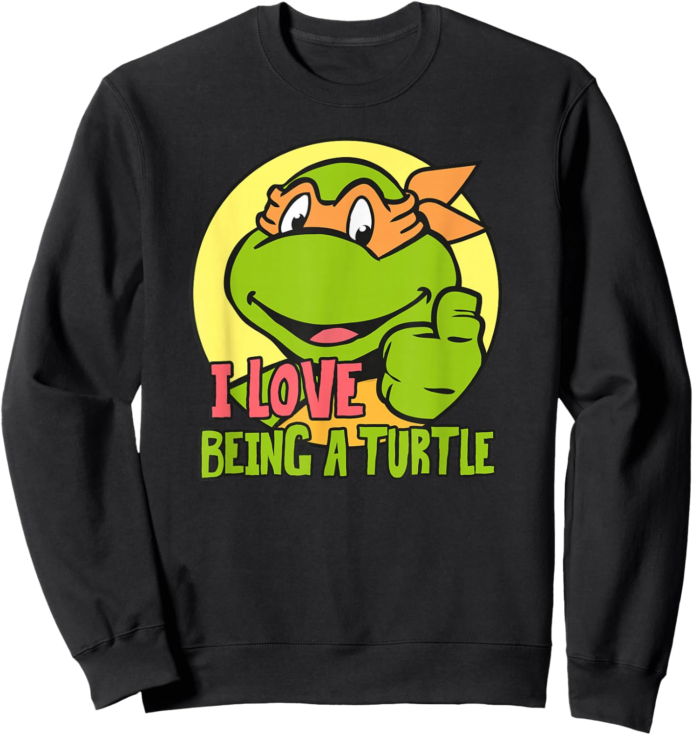 Michelangelo - I Love Being a Turtle Sweatshirt - Sweatshirt | Black