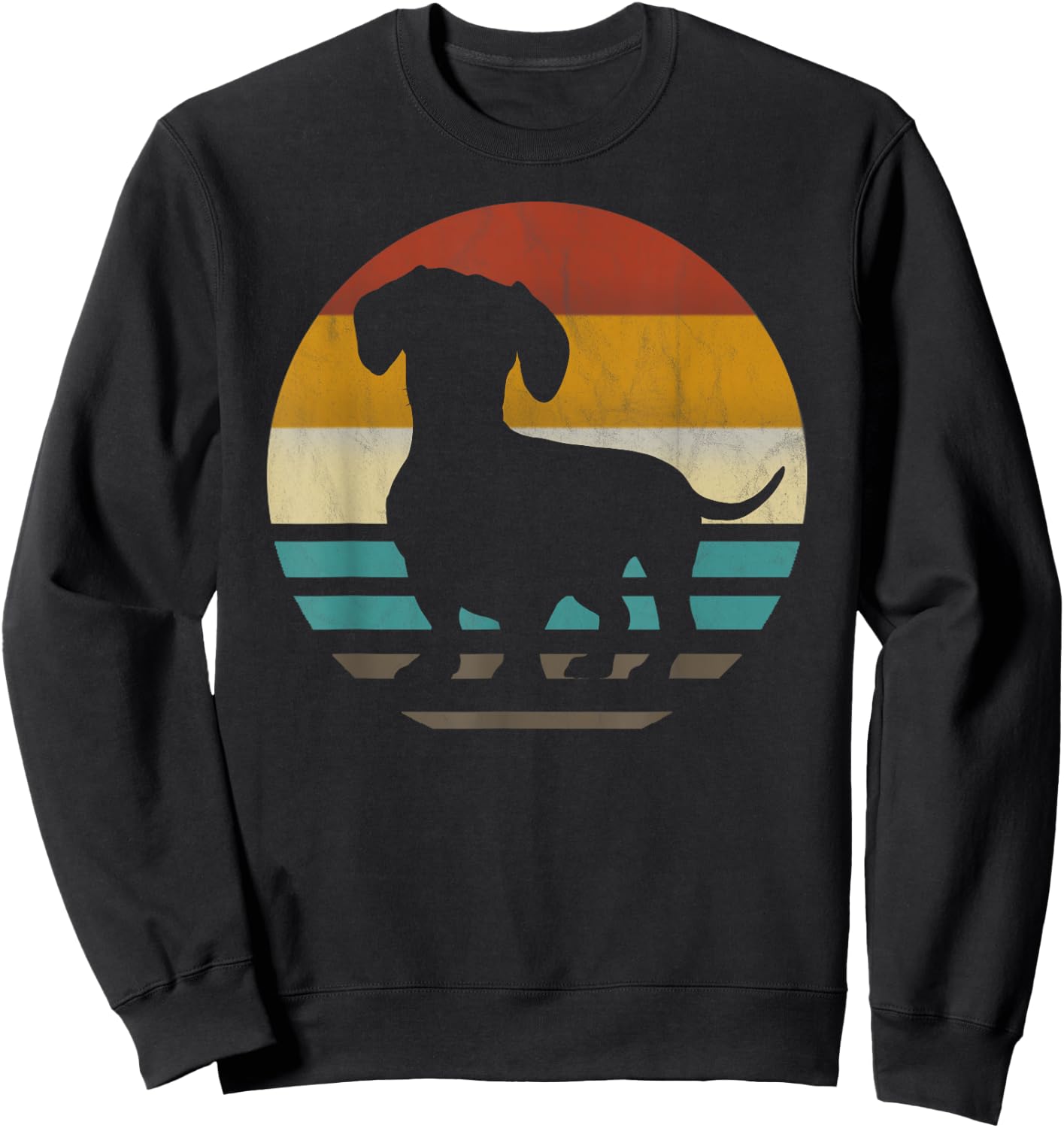Dachshund Dachshund Silhouette Dog retro Gift Sweatshirt - Sweatshirt | Black