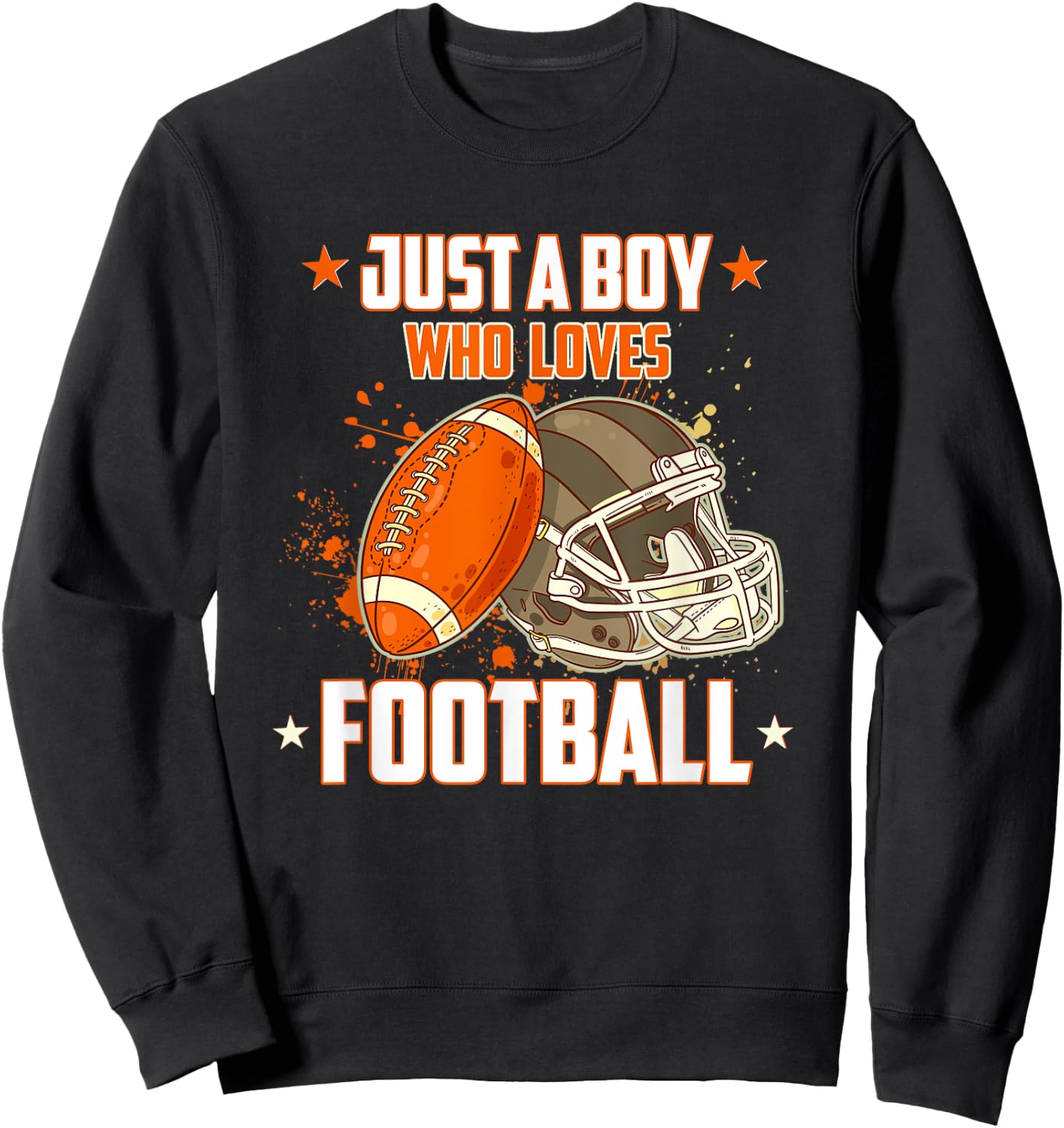 American Football Helmet Just A Boy Who Loves Football Sweatshirt - Sweatshirt | Black