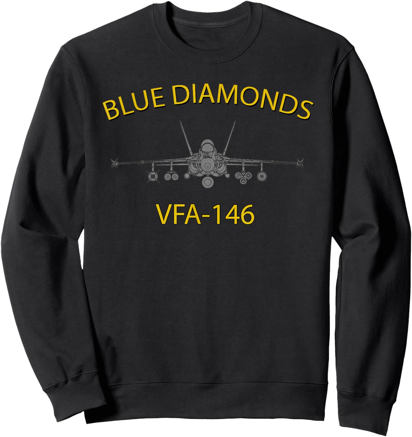 VFA-146 Blue Diamonds Strike Fighter Squadron F-18 Hornet Sweatshirt - Sweatshirt | Black