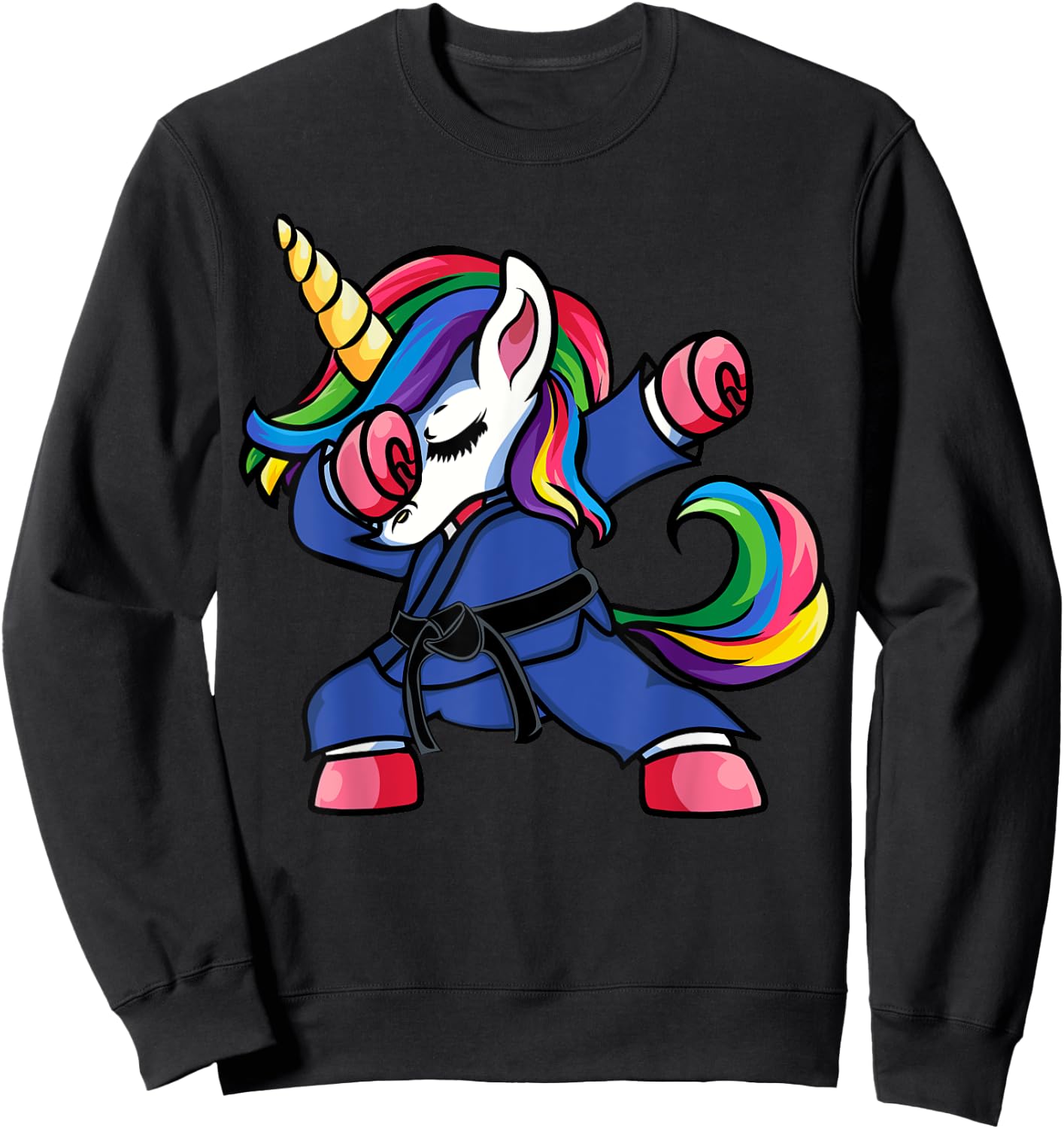Dabbing Unicorn Brazilian Jiu Jitsu Mom , BJJ Women Girls Sweatshirt - Sweatshirt | Black