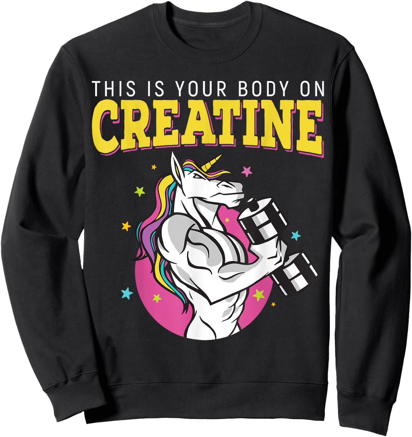 This Is Your Body On Creatine Gym Fitness Weightlifting Sweatshirt - Sweatshirt | Black