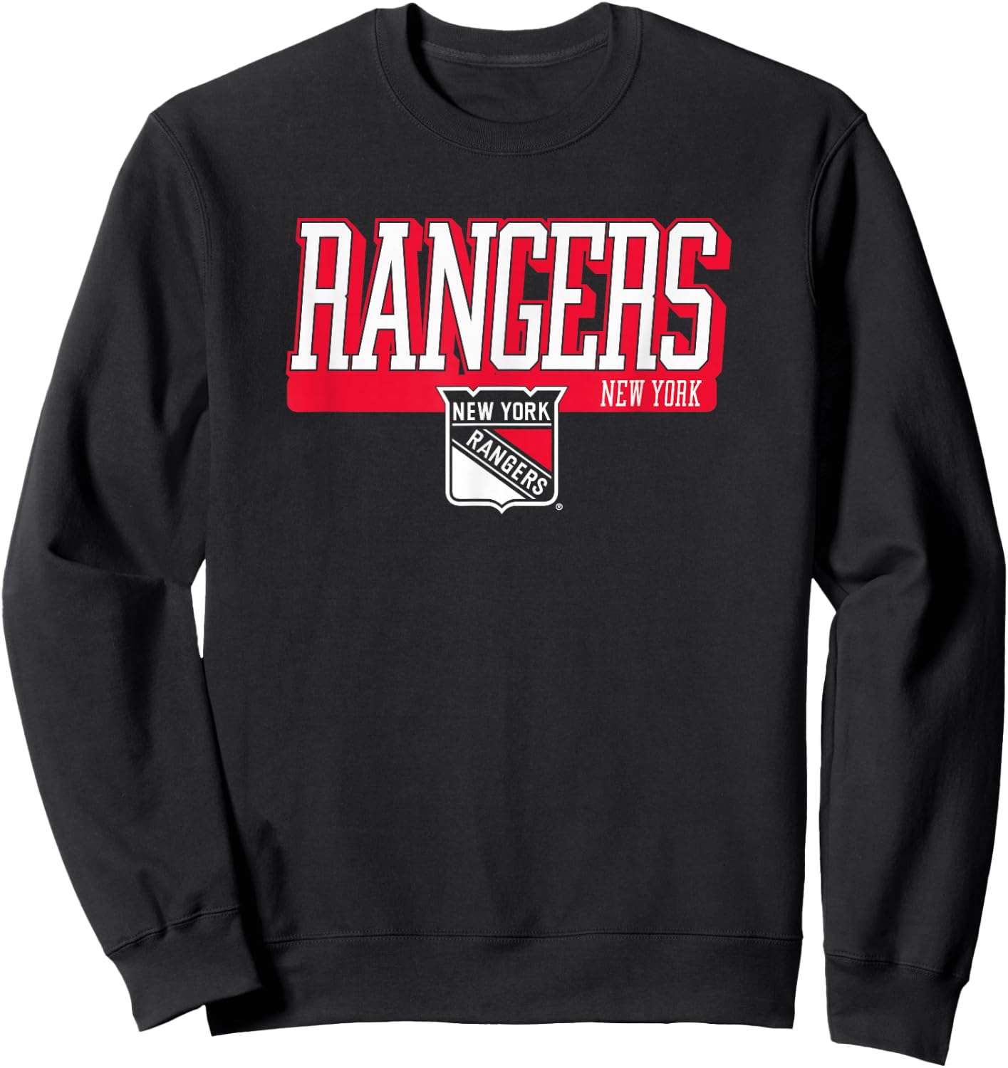 New York Rangers Faceoff Royal Blue Officially Licensed Sweatshirt - Sweatshirt | Black