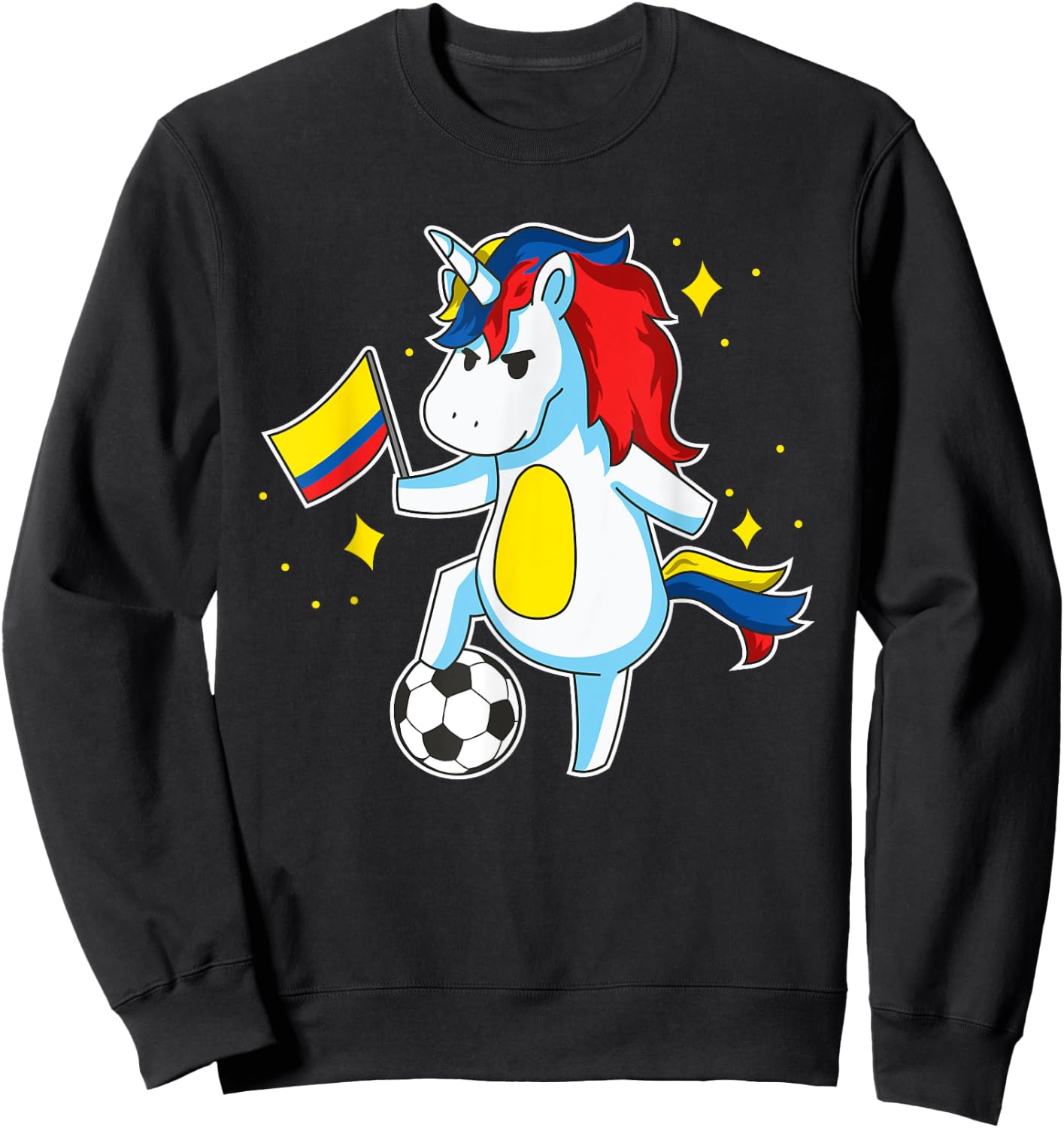 Soccer Unicorn Colombia Jersey Design Colombian Football Sweatshirt - Sweatshirt | Black