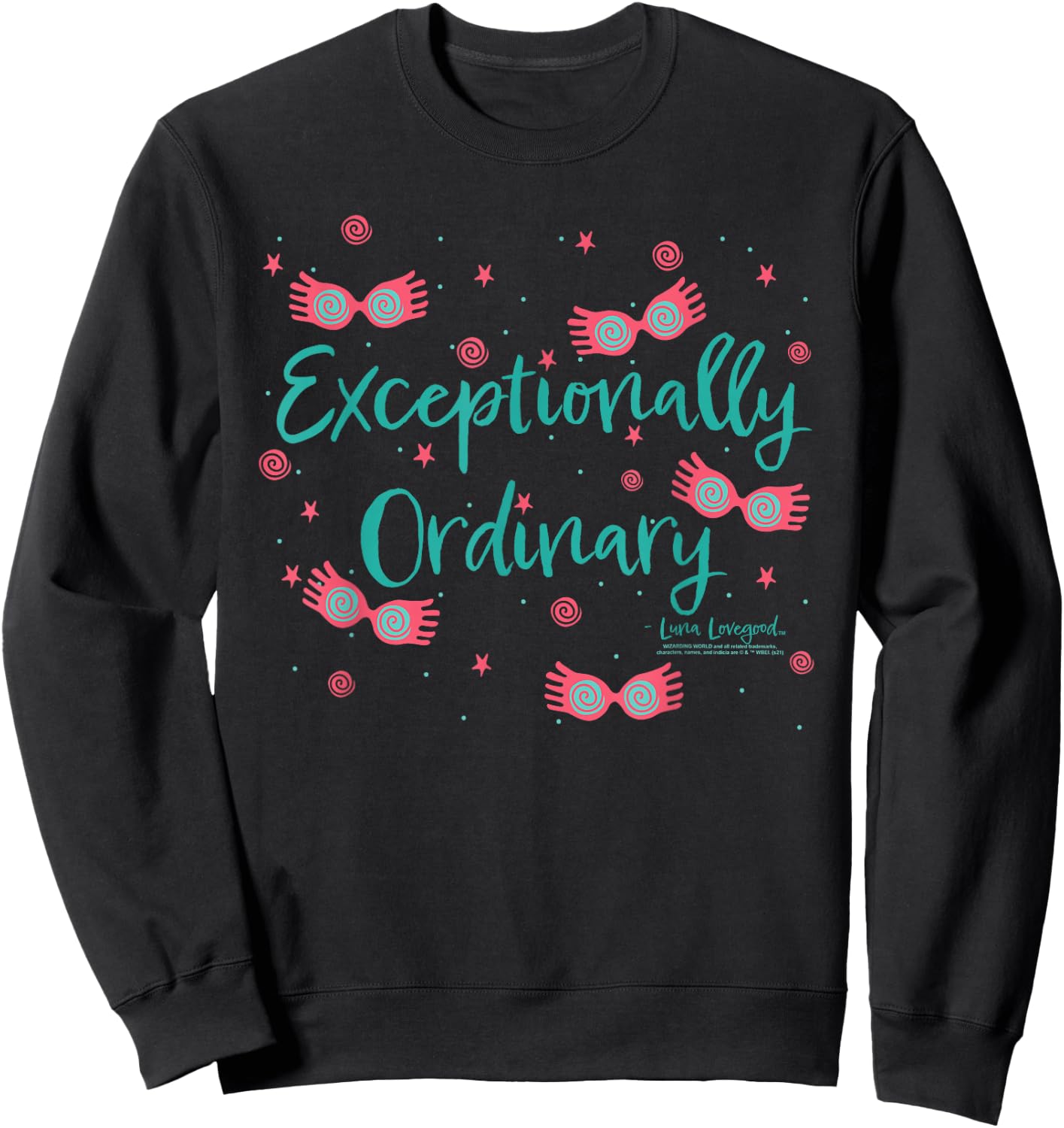 Harry Potter Floating Luna Lovegood Glasses Sweatshirt - Sweatshirt | Black