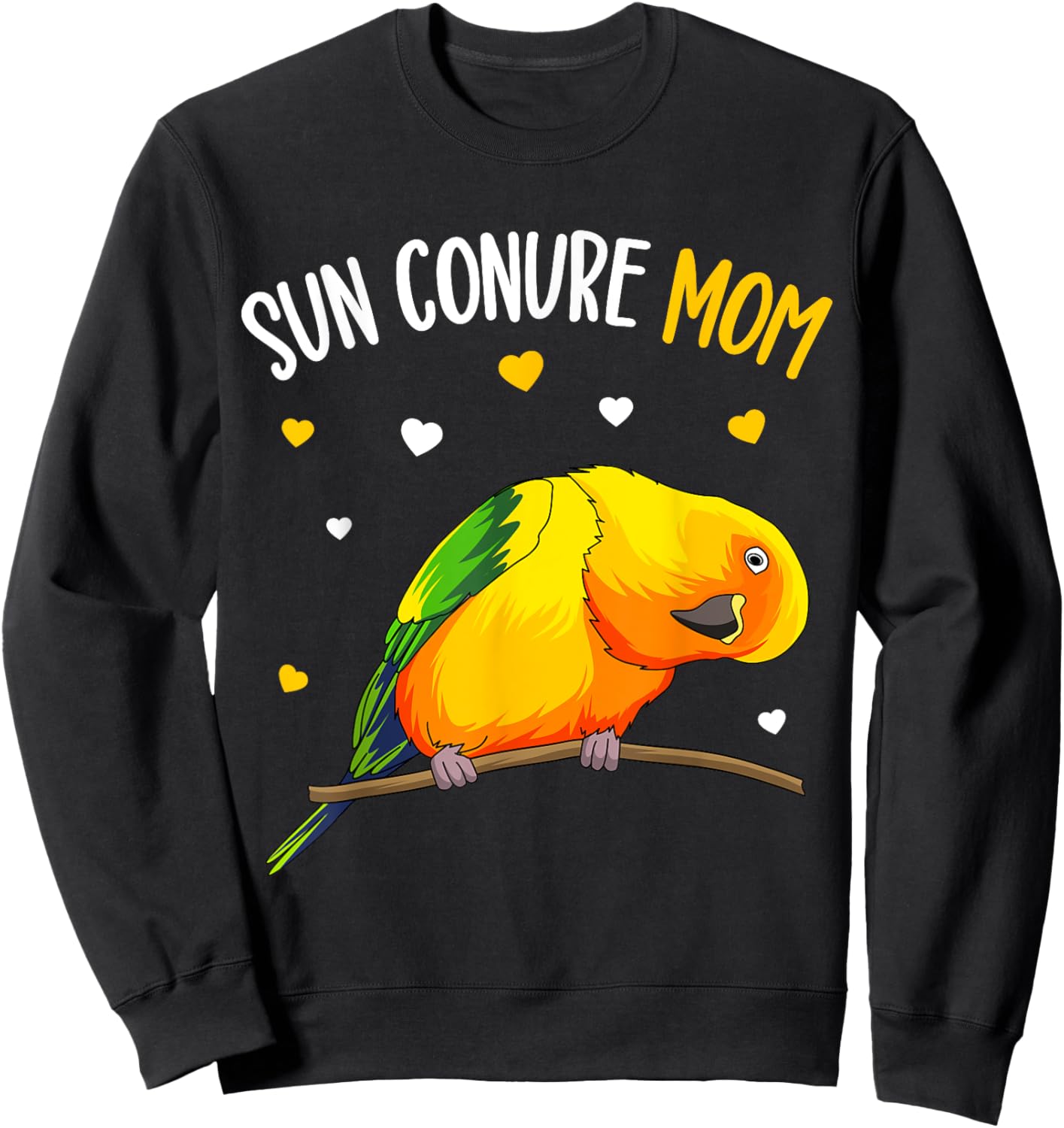 Sun Conure Mom Funny Parrot Bird Lover Women Sweatshirt - Sweatshirt | Black
