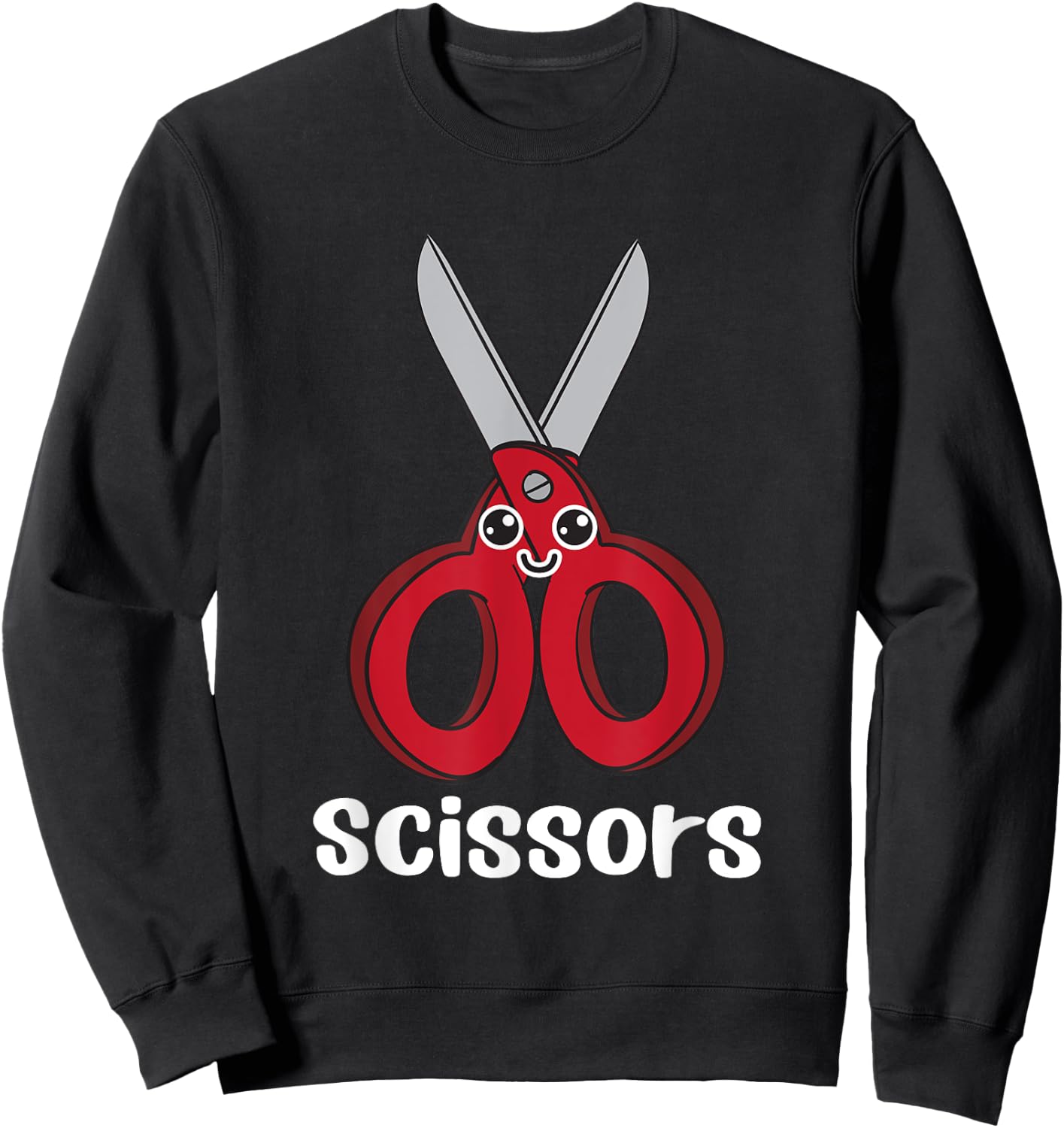 Rock Paper Scissors Game Cute Scissors Costume Kawaii Sweatshirt - Sweatshirt | Black