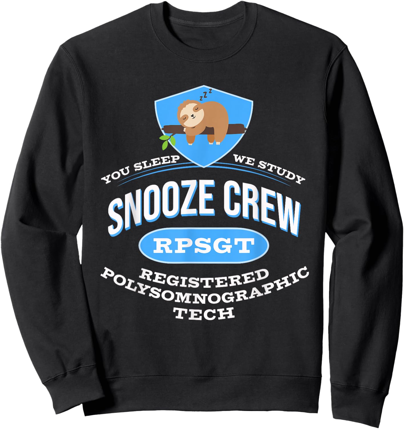RPSGT Wee Sloth Snooze Crew Registered PolySomnoGraphic Tech Sweatshirt - Sweatshirt | Black