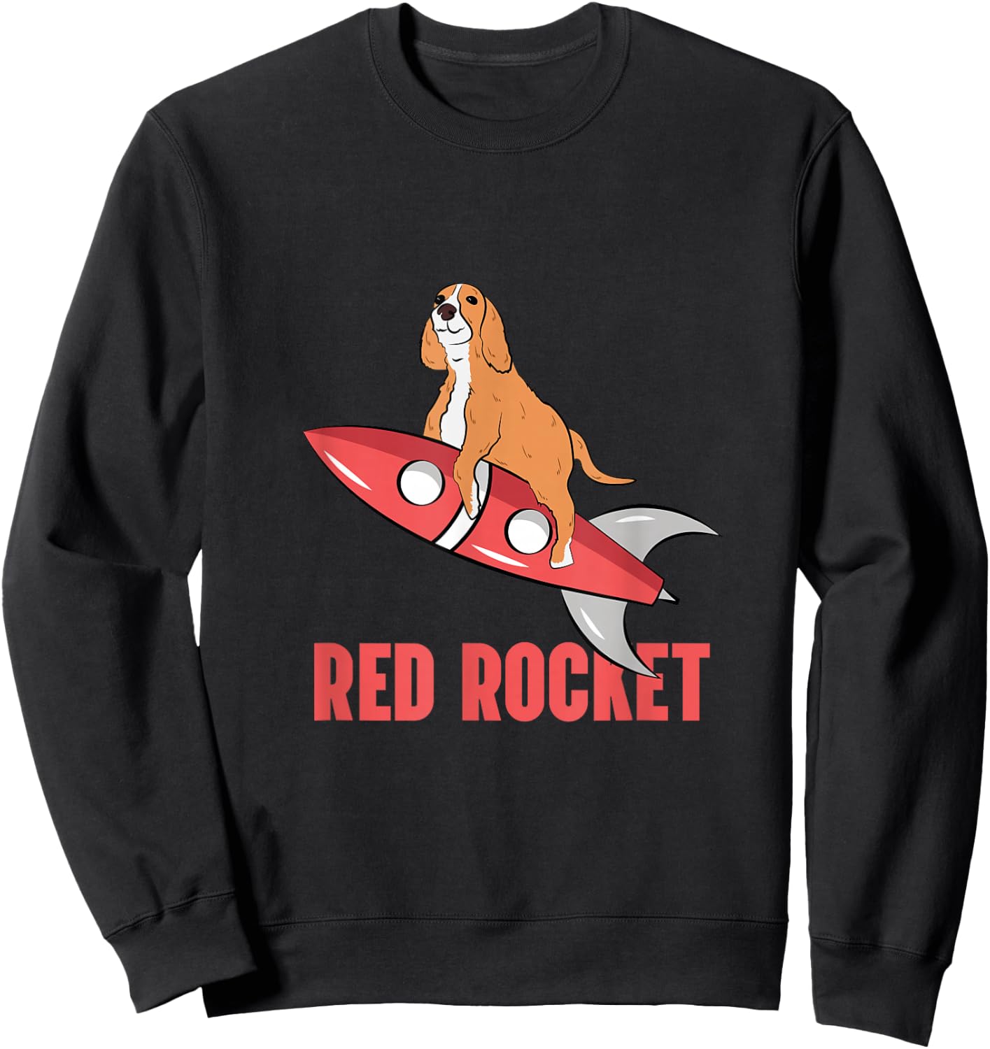 Red Rocket Dog Funny Thank You Meme Sweatshirt - Sweatshirt | Black