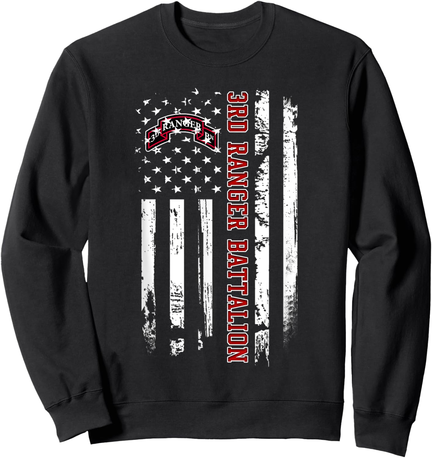 3rd Ranger Battalion Veteran USA Flag Veterans Day Xmas Men Sweatshirt - Sweatshirt | Black
