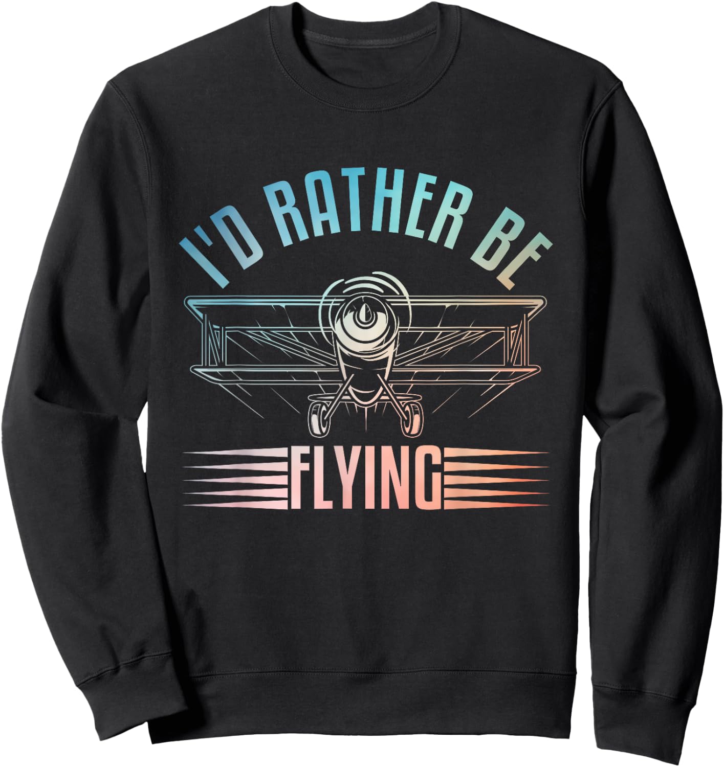 Funny Pilot Art Women Airplane Aviation Themed Pilot Sweatshirt - Sweatshirt | Black
