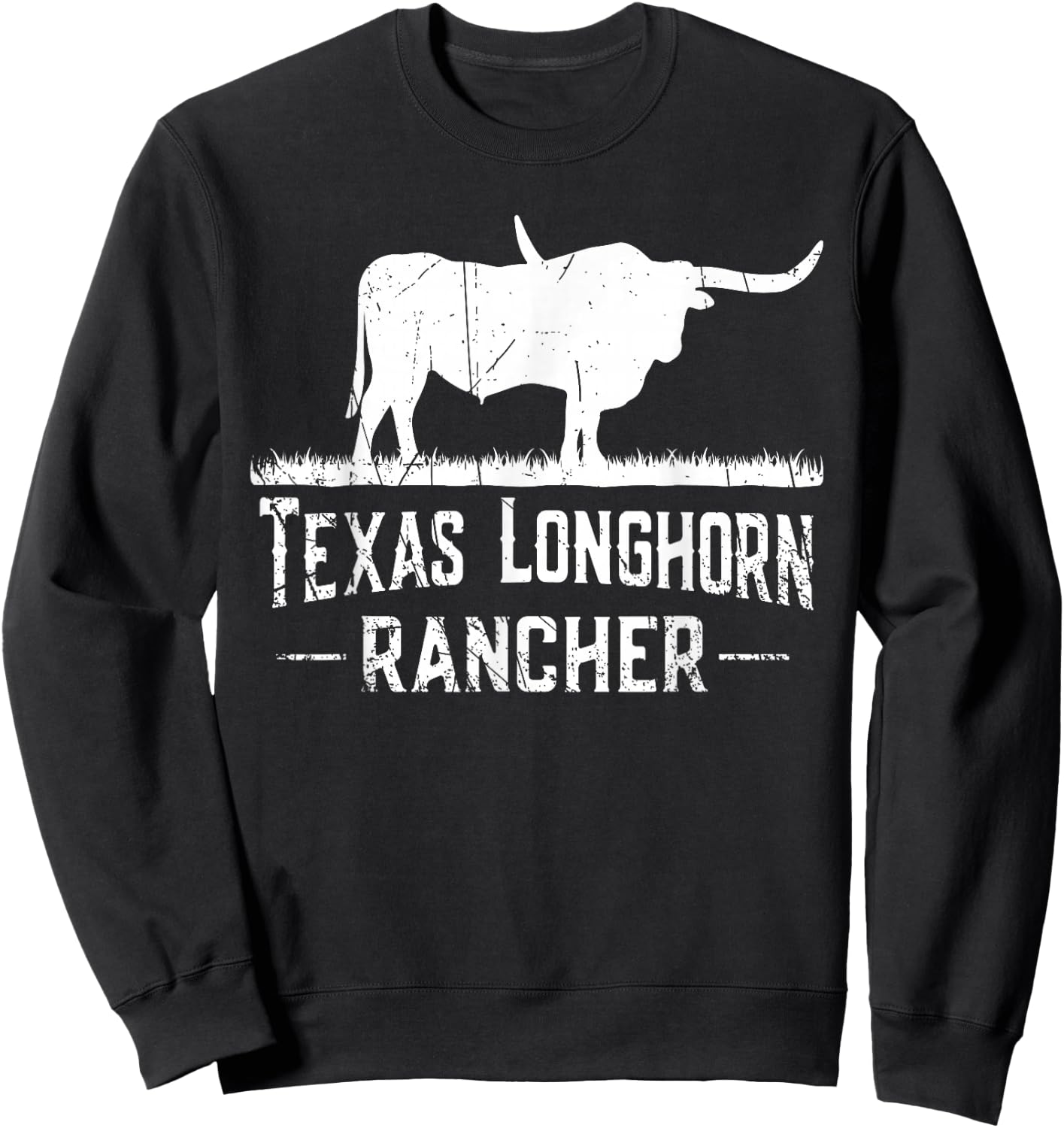 Texas Longhorn Rancher - Longhorn Cow For Cattle Farmer Sweatshirt - Sweatshirt | Black