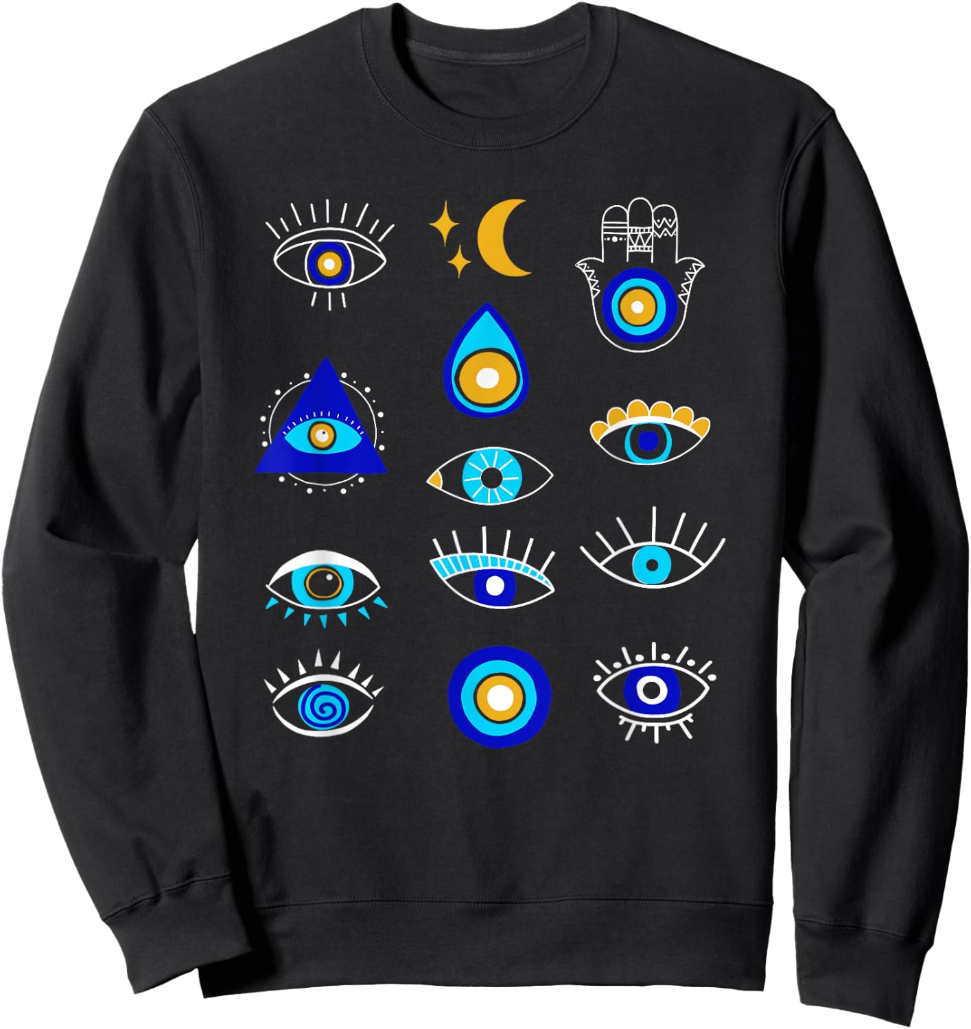 Evil Eye Curse Protection Seeing Eyes Nazar Mati Evil Eye Sweatshirt - Sweatshirt | Black