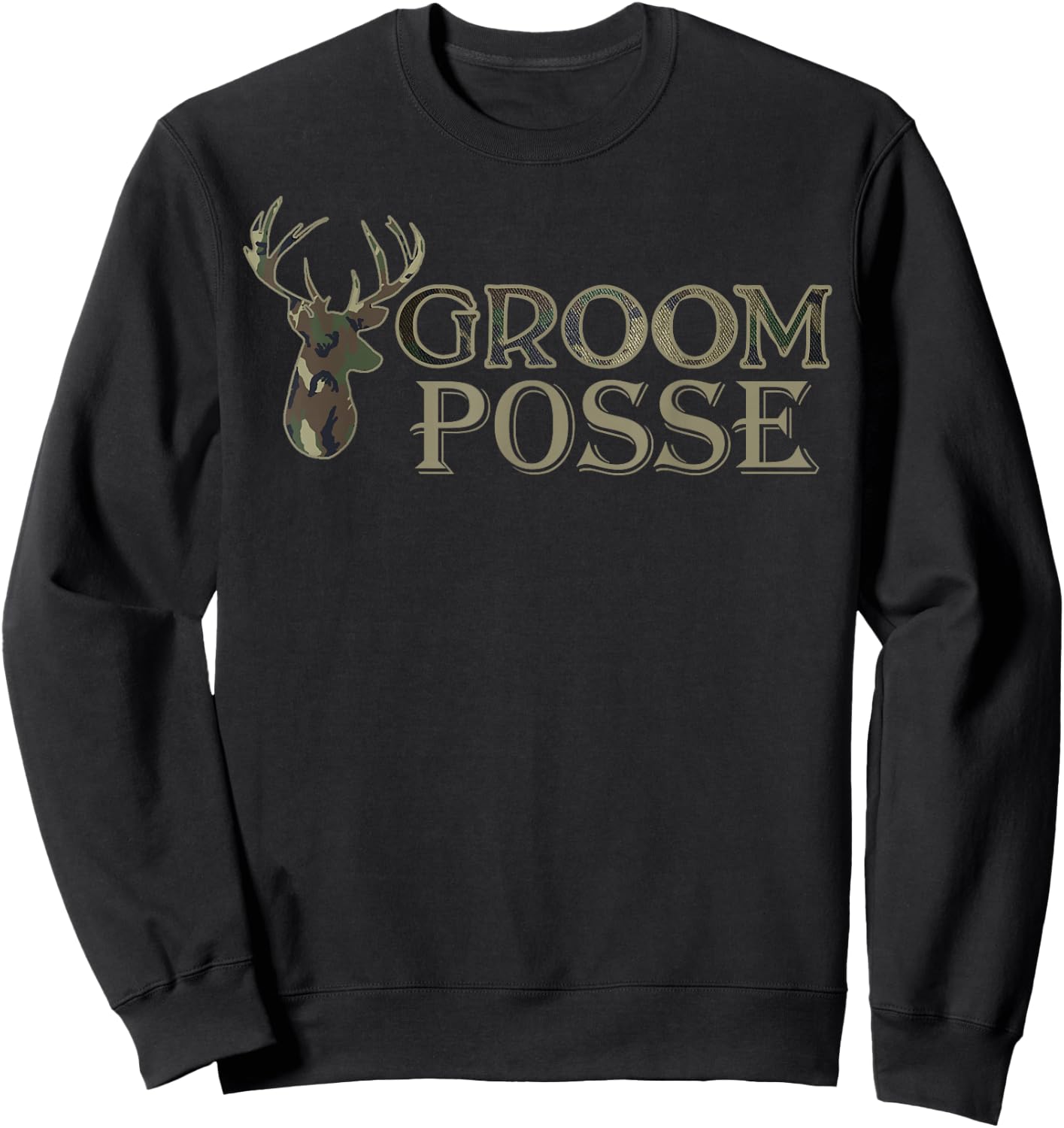 Wedding Bachelor Posse Party Groom Camouflage Sweatshirt - Sweatshirt | Black