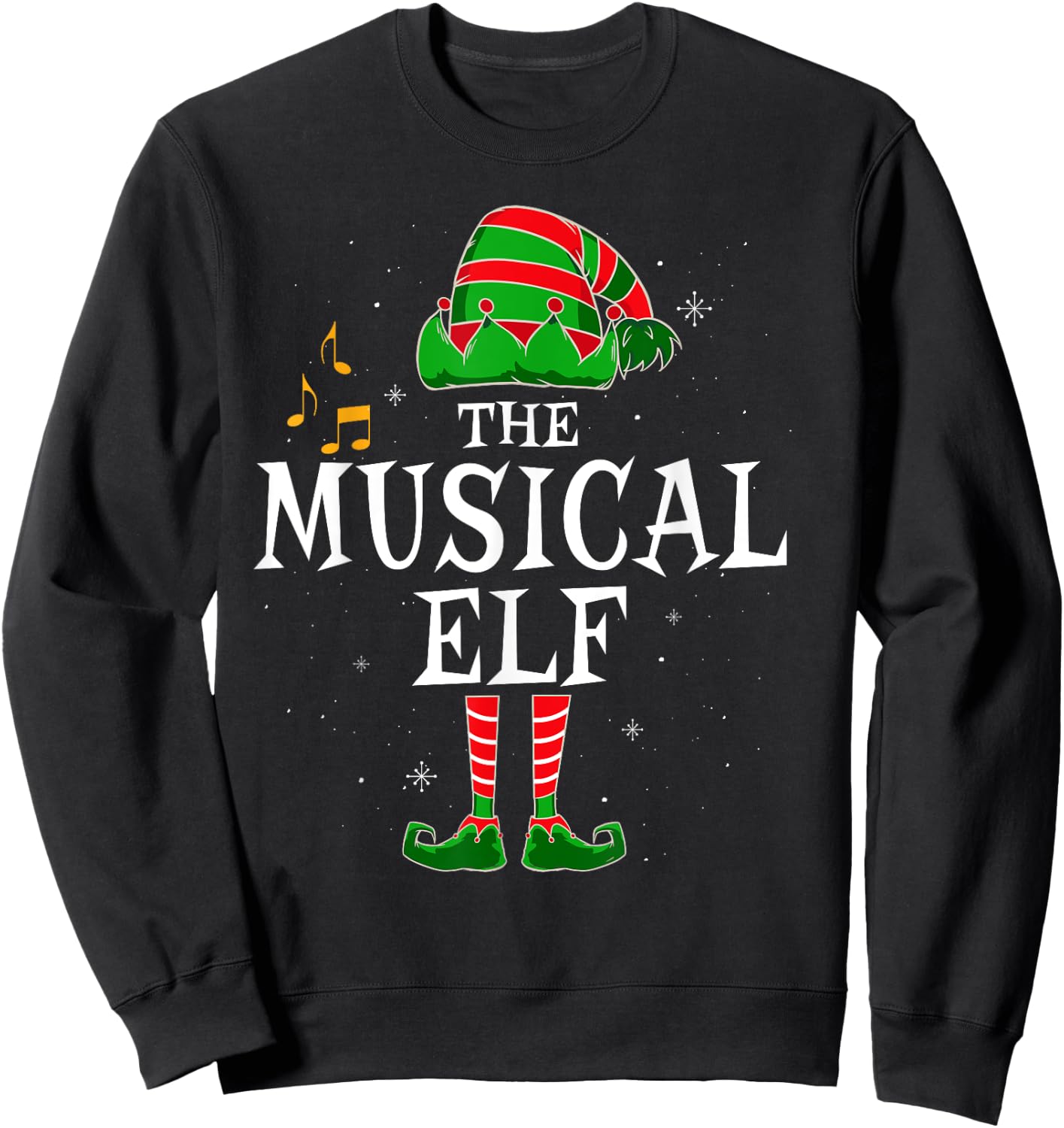 The Musical Elf Group Matching Family Christmas Music Funny Sweatshirt - Sweatshirt | Black